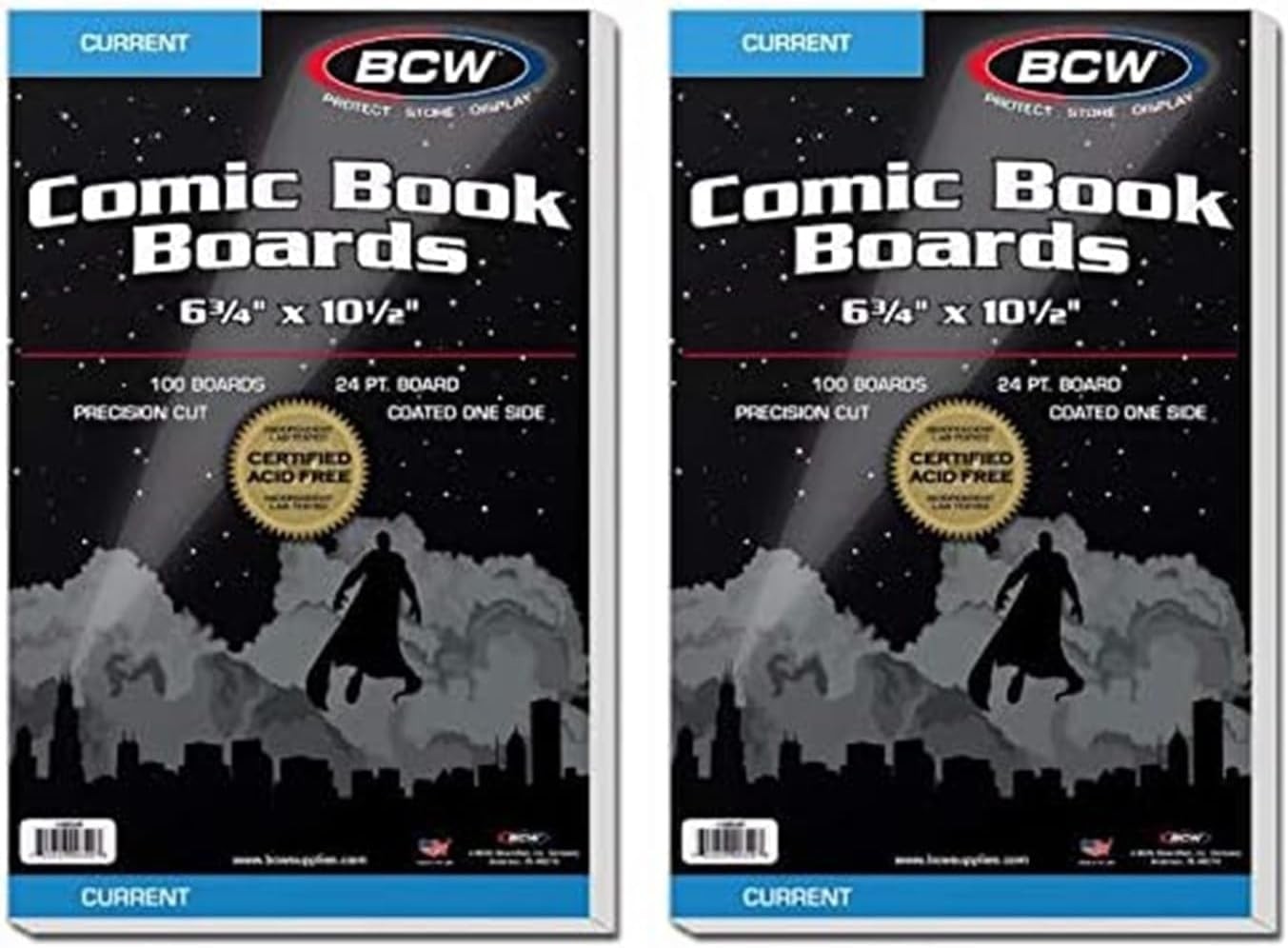 BCW Current Comic Book Backing Boards - 200 Pack | 24 pt., Coated, Buffered w...