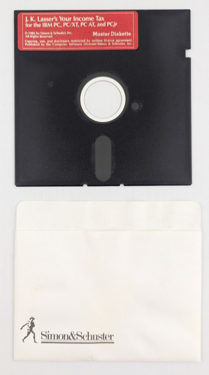 J.K Lasser's Your Income Tax for the IBM PC, PC/XT, PC AT and PCjr 1986 Untested