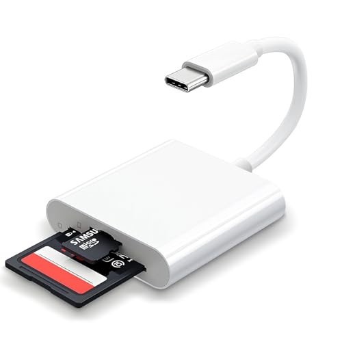 USB C SD Card Reader for Iphone 15 16/Ipad/Macbook/Mac,Type C Memory Trail Camer