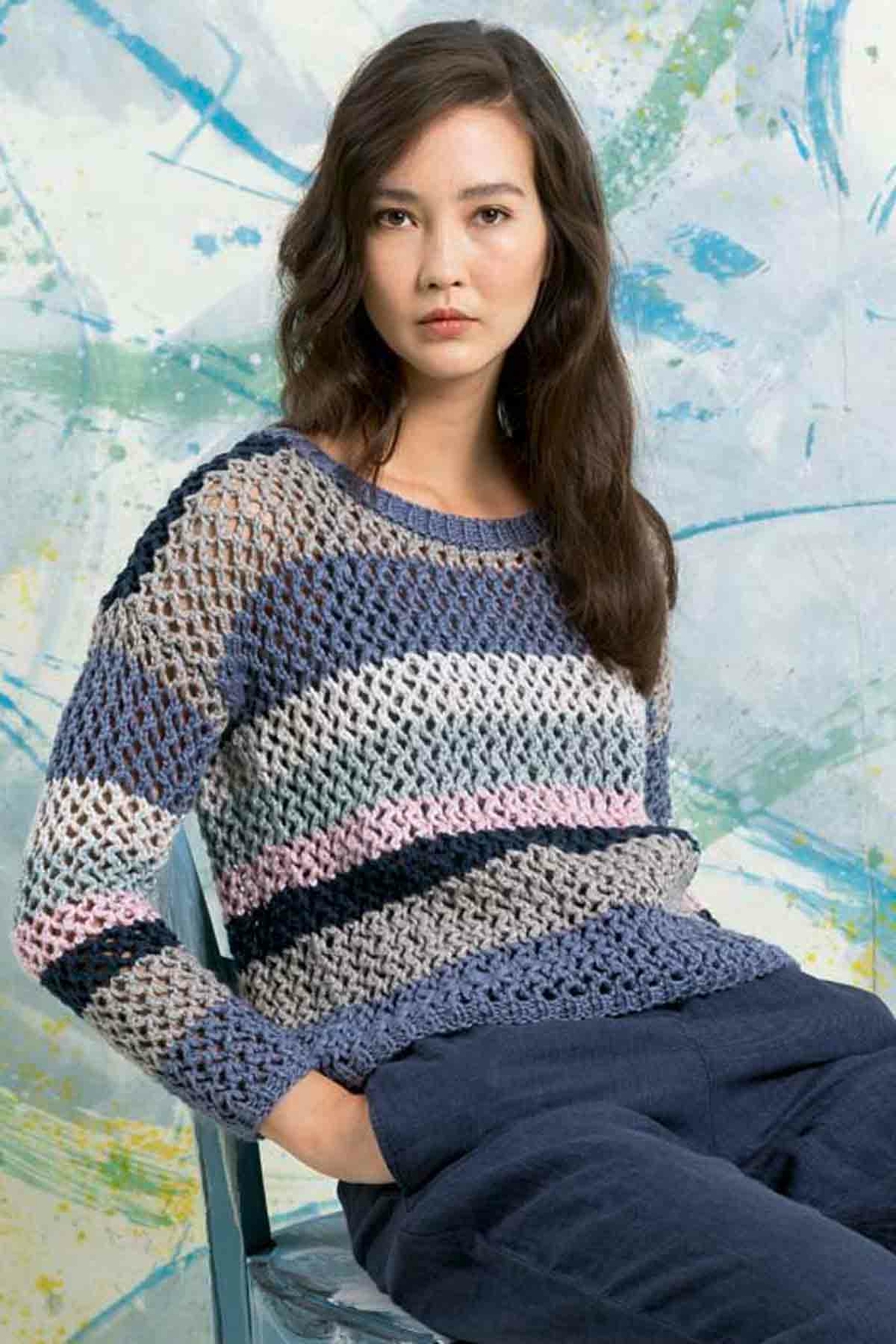 Pullover - Lang Yarns Amira - Model Package Knitting Package With Instructions
