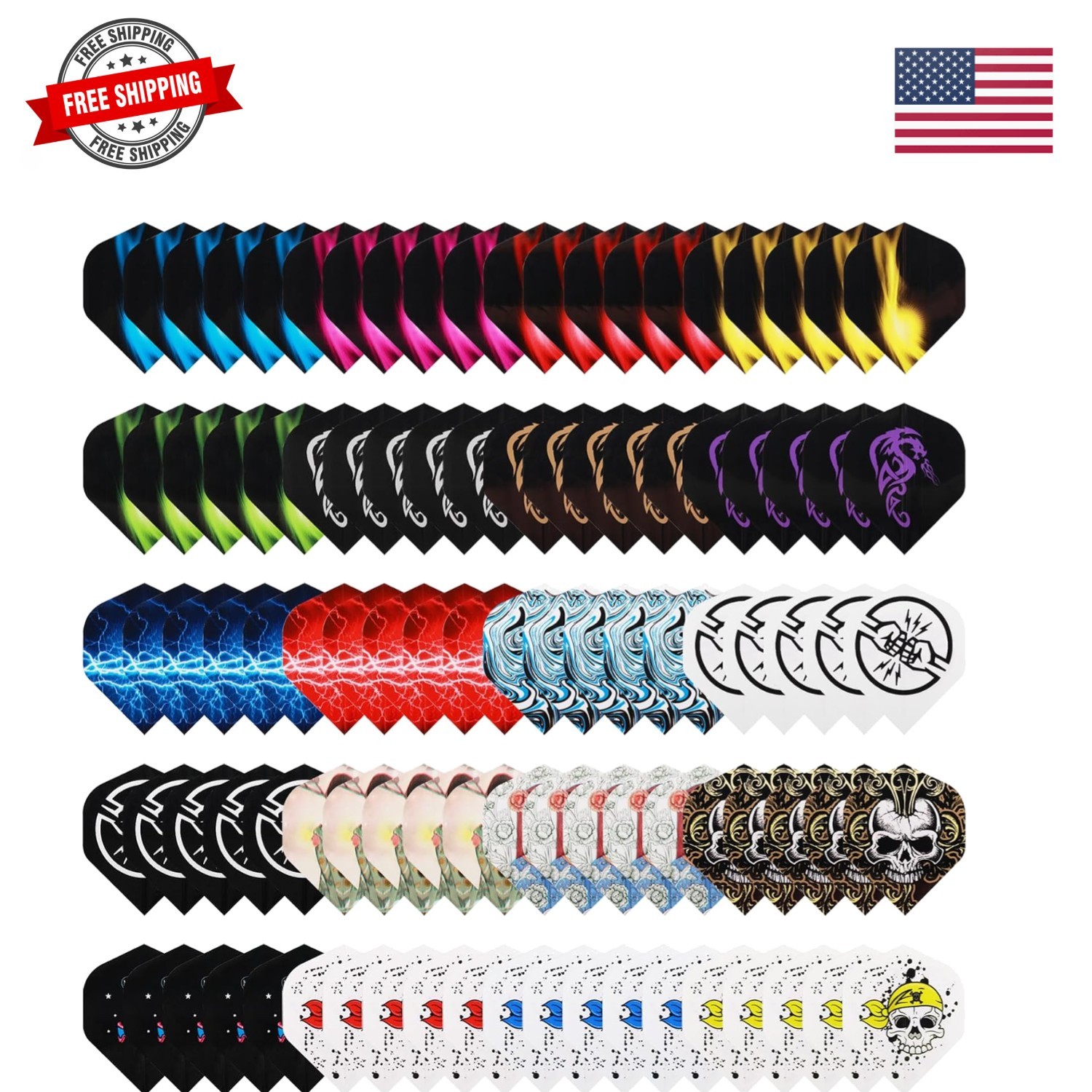 100PCS Dart Flights 20 Sets Dart Standard Flights Replacement Feather Tail Wi...