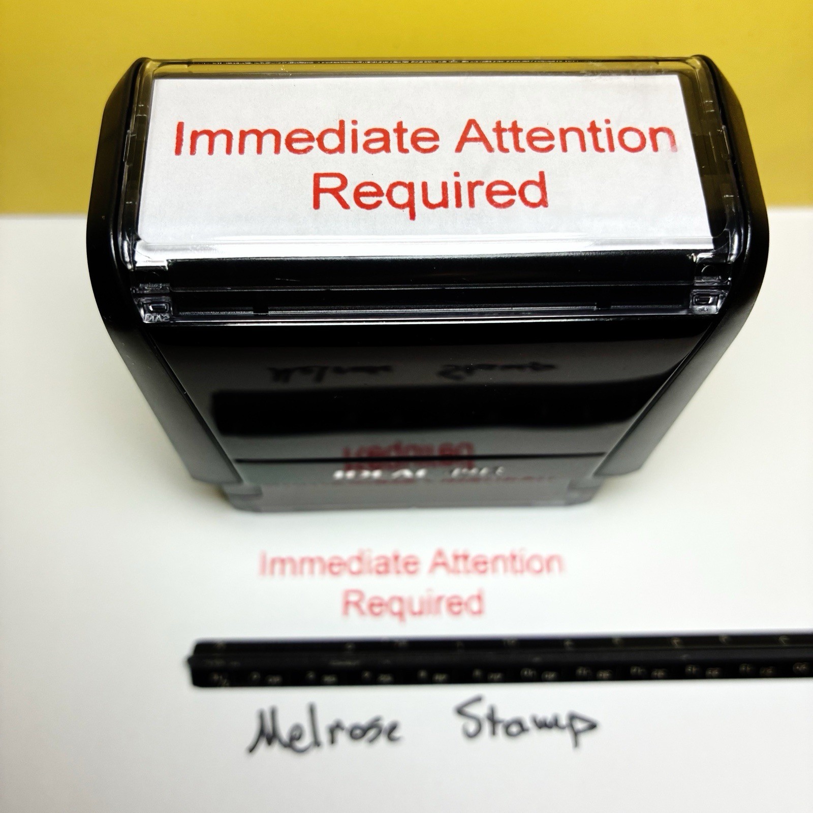 Immediate Attention Required Rubber Stamp Red Ink Self Inking Ideal 4913