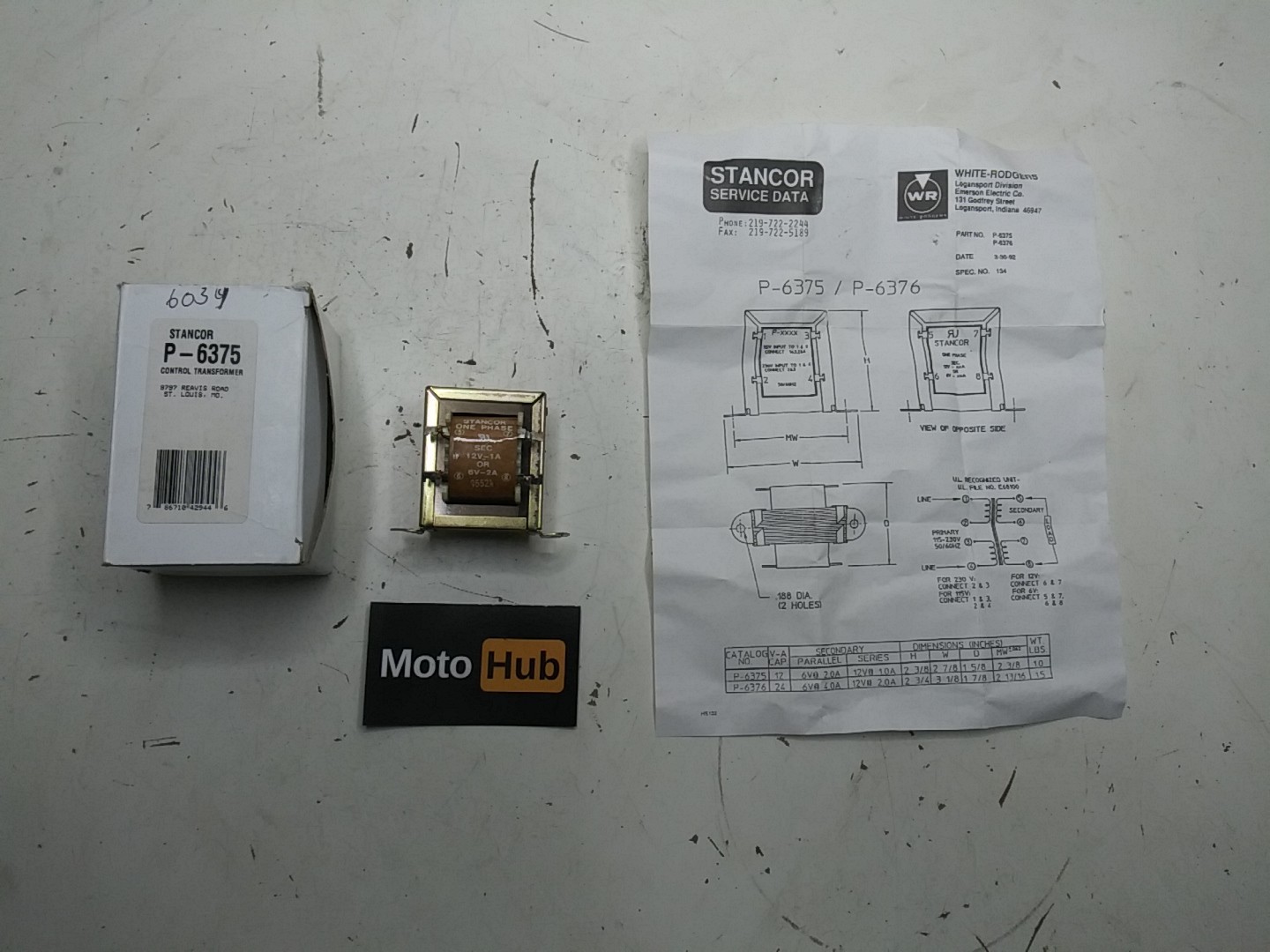 Vintage Stancor P-6375 Automation Control Transformer 6 - 12 Volts 1 - 2A USA