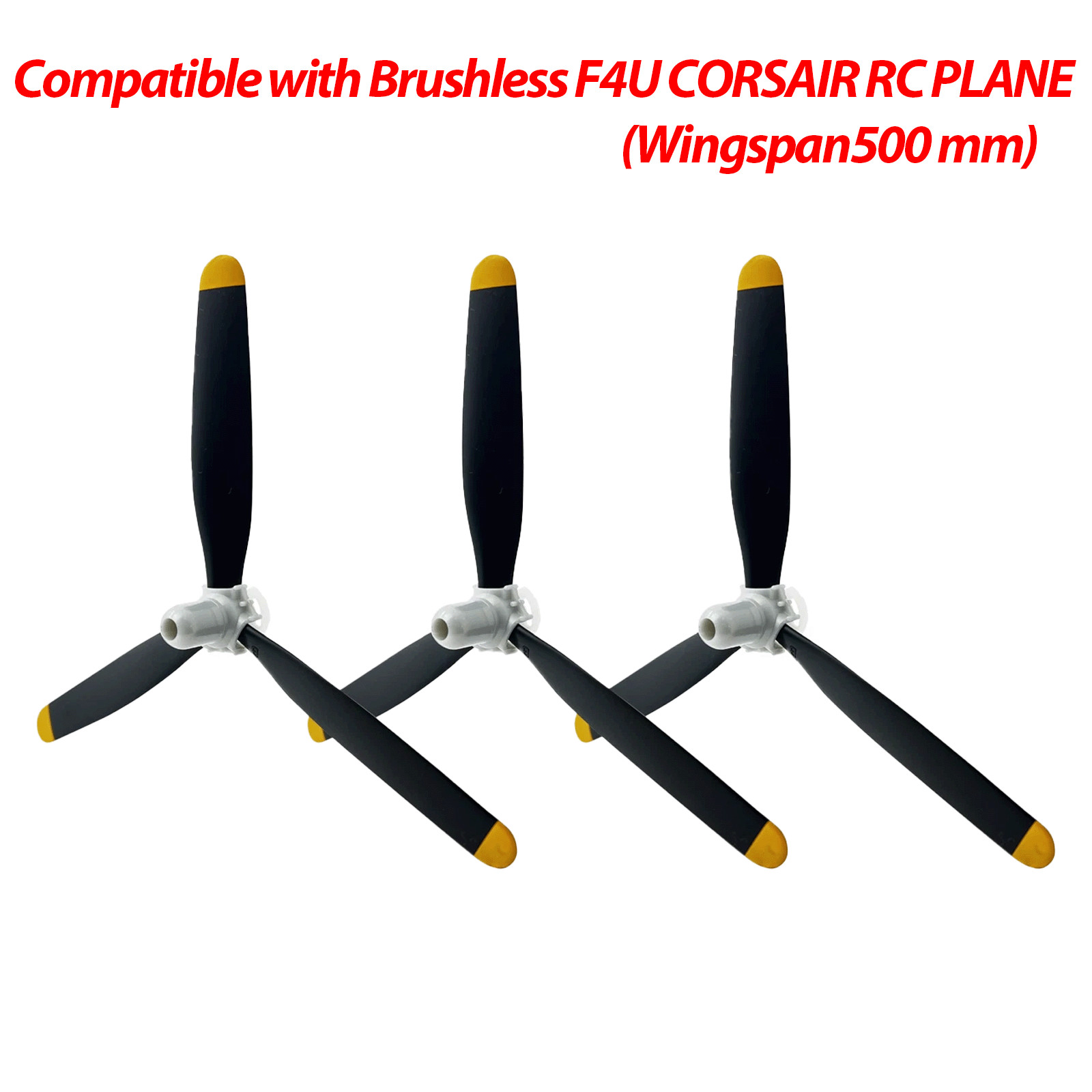 3pcs 3-Blade Propeller, Compatible with Volantexrc Brushless 500mm F4U RC Plane