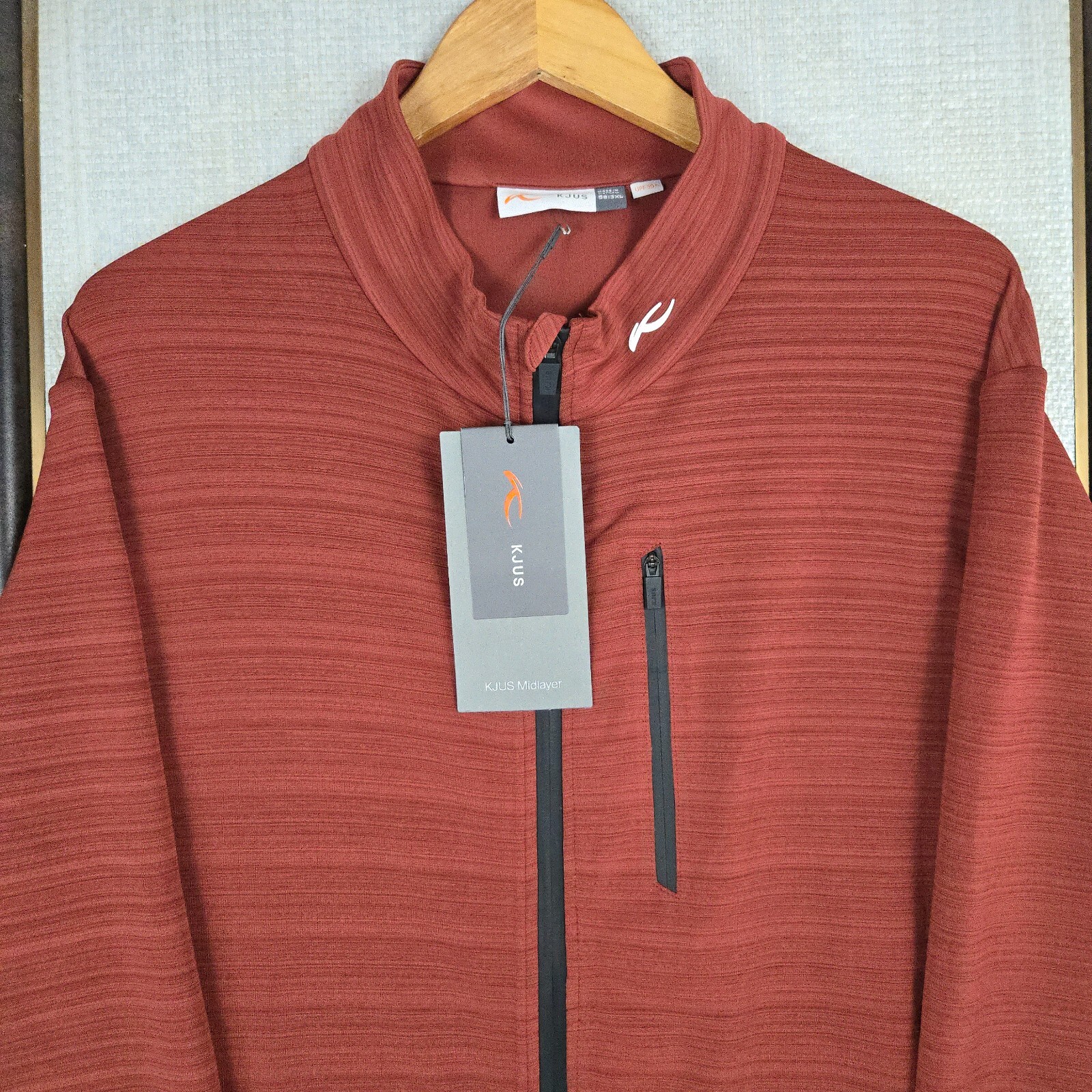 KJUS Full Zip Jacket Size 3XL NEW $279 Mens Performance Wicking Midlayer Rust