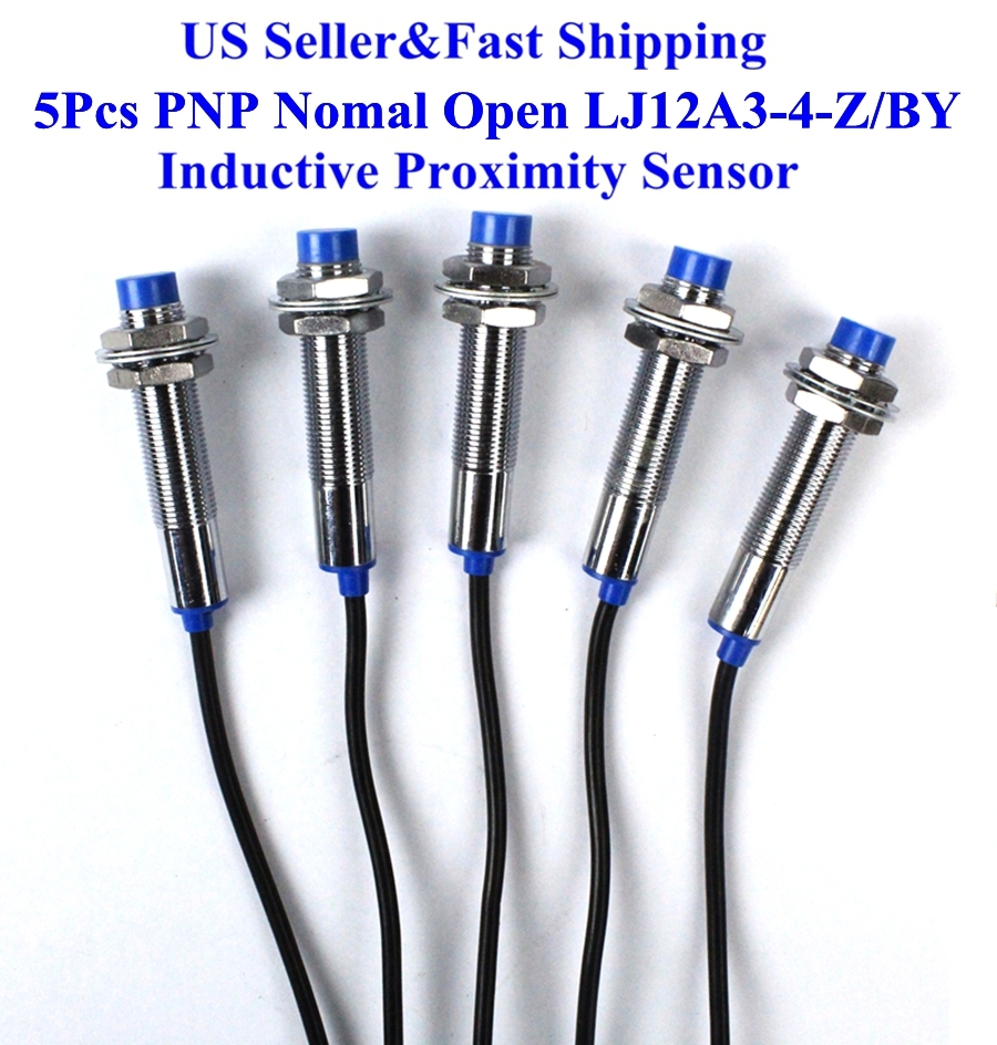 5Pcs NO LJ12A3-4-Z/BY Inductive Proximity Sensor Switch PNP DC6V-36V US