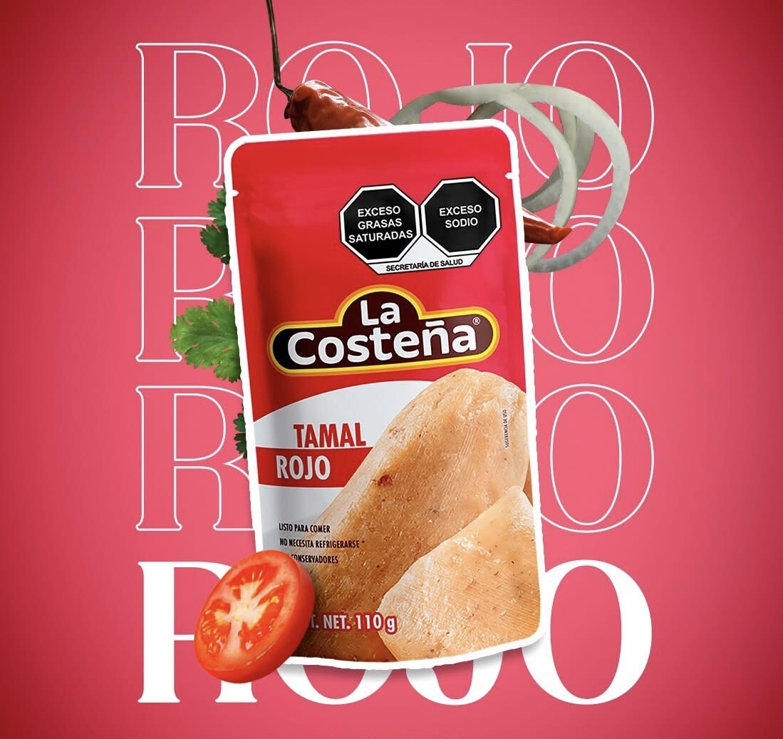 5X TAMALES ROJOS DE PUERCO - Red Tamales w/Pork - 110g Each One (Pack of 5)