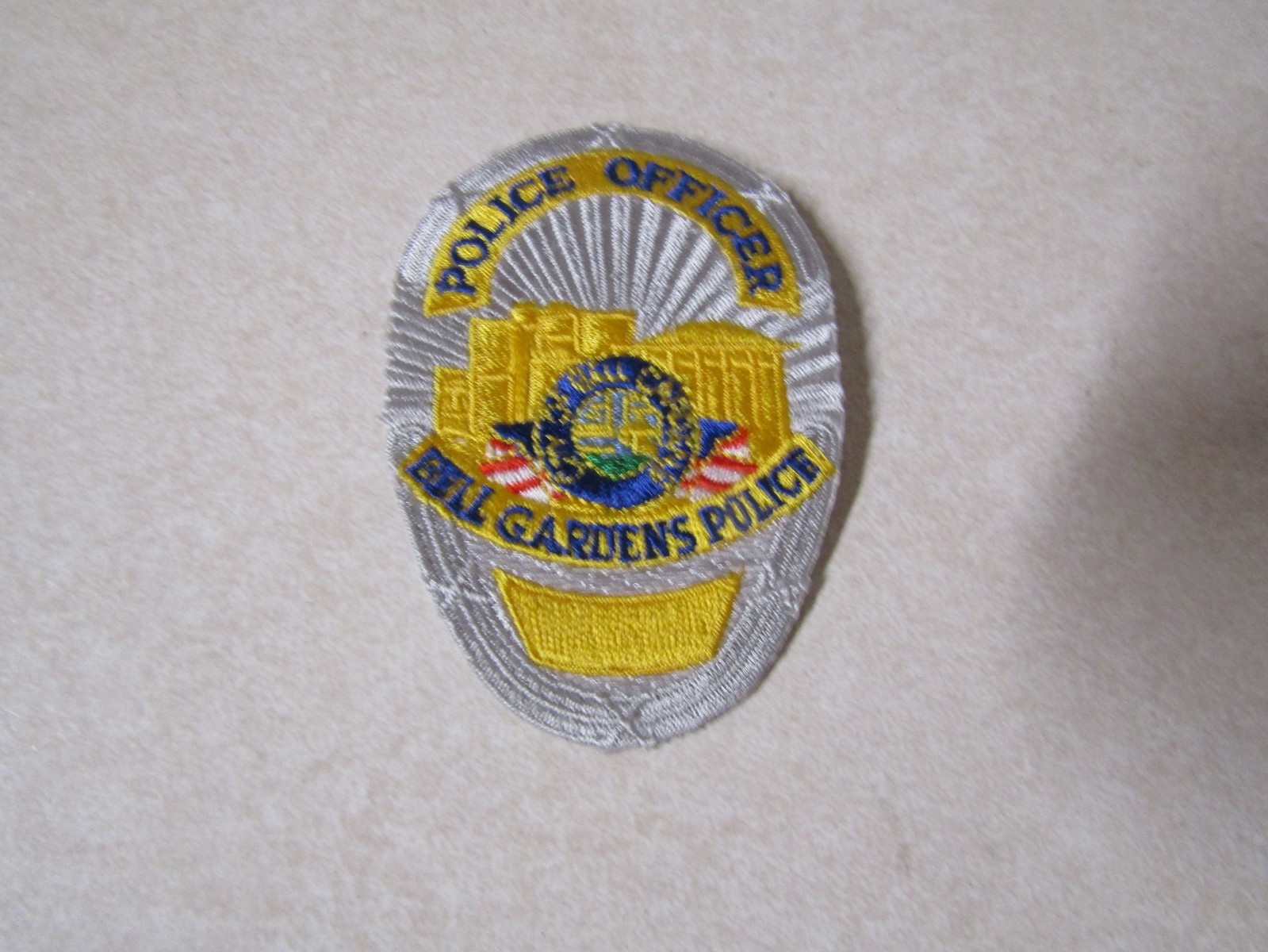 PATCH OLDER LAW ENFORCEMENT POLICE OFFICER BELL GARDENS LOS ANGELES CALIFORNIA