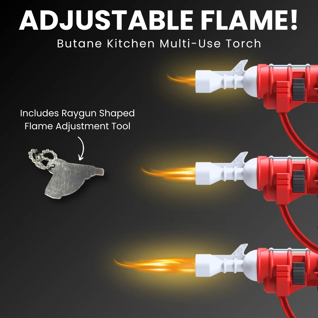 Ray Gun Torch Lighter Mini Retro Refillable Butane Windproof Jet Flame Adjustabl