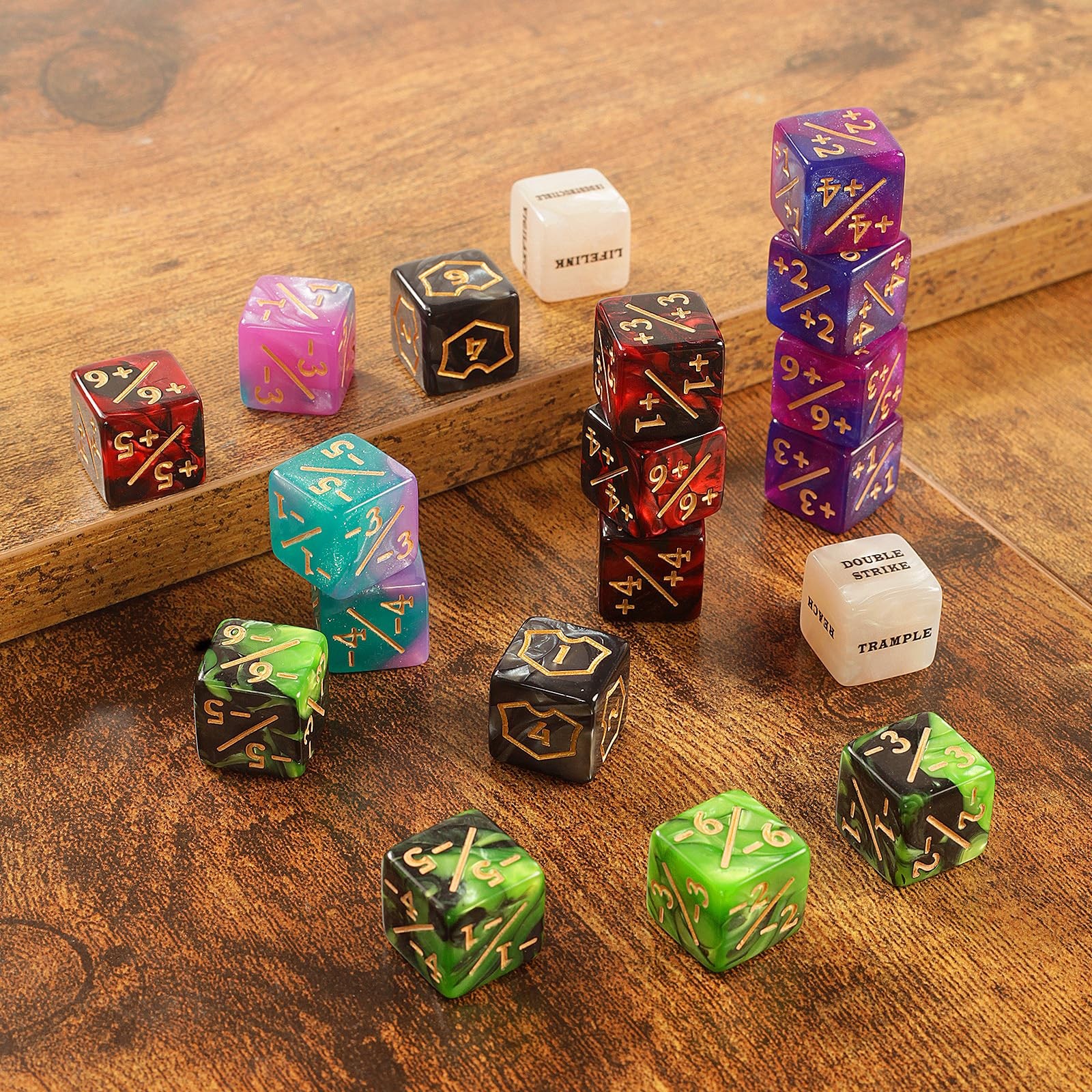 60 PCS MTG Dice Counters Keyword Counters Life Counter 1/+1 counters Commande...