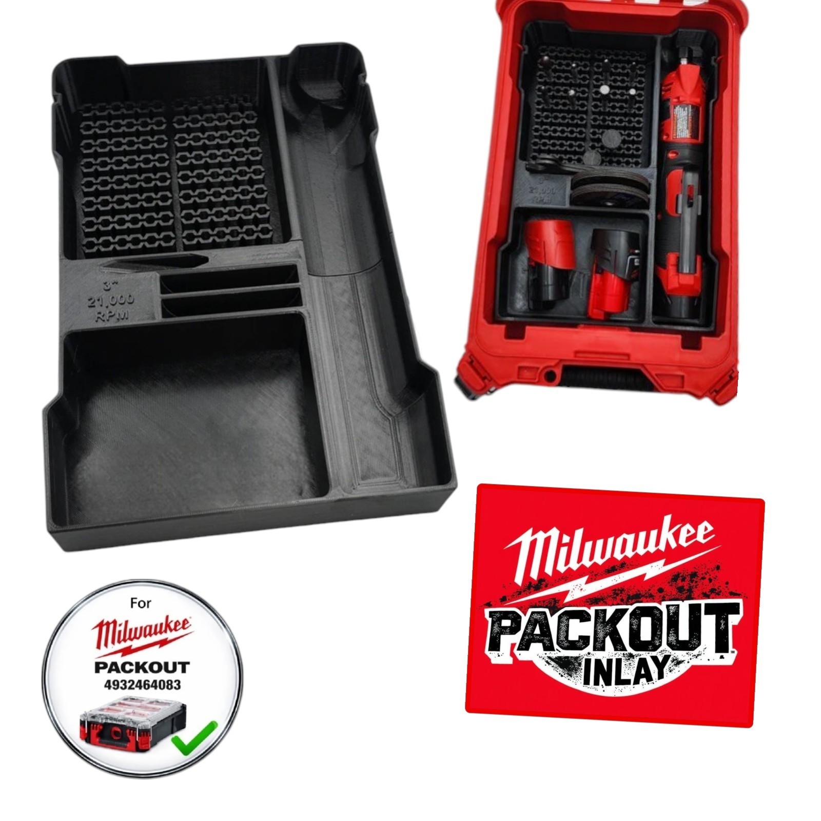 Milwaukee Packout Insert M12 Tool Inlay Organiser (Multiple Options)
