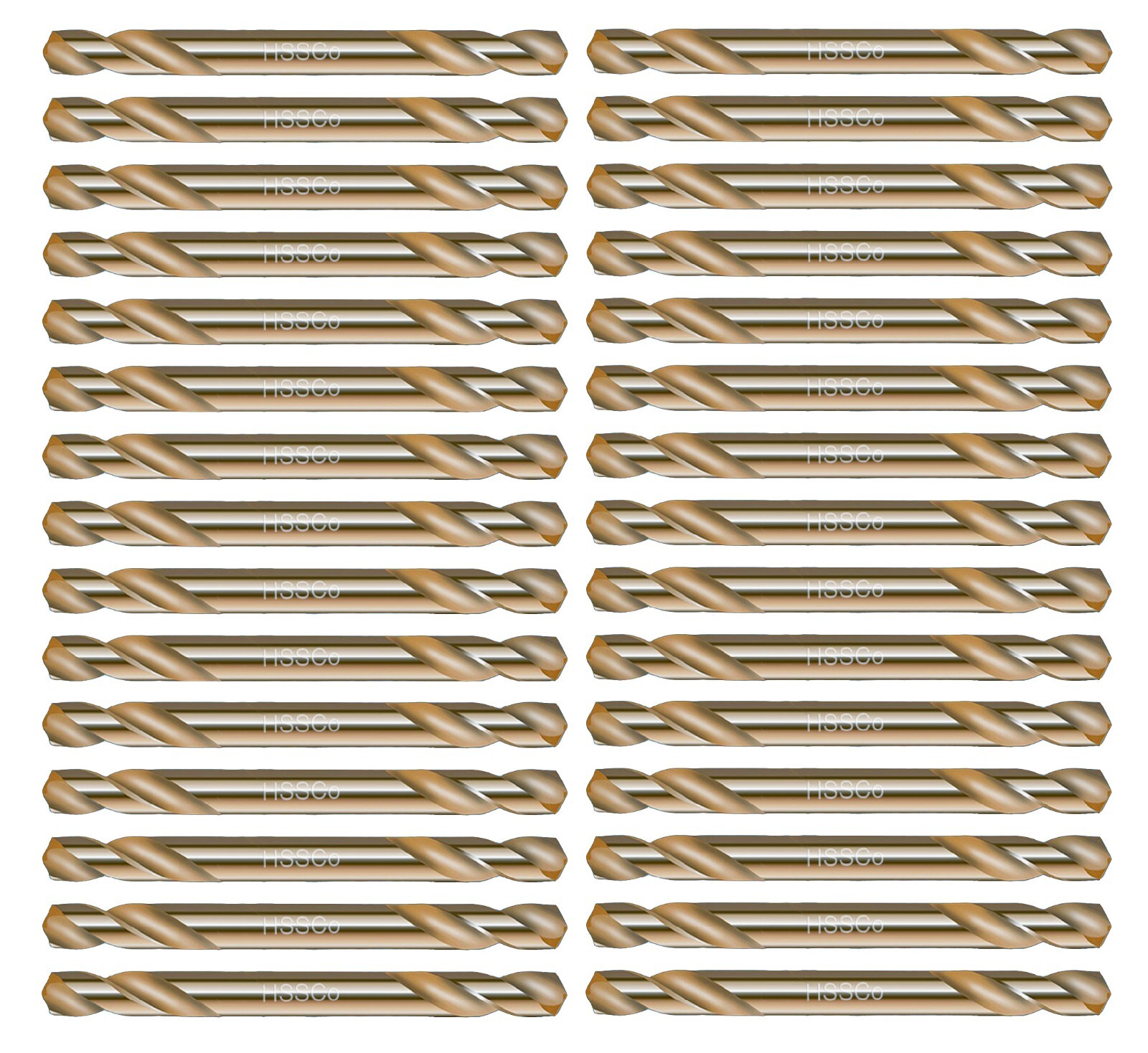 30Pcs Cobalt Drill Bit Set Double End Tip HSS M35 Short Drill Steel Metal Iron