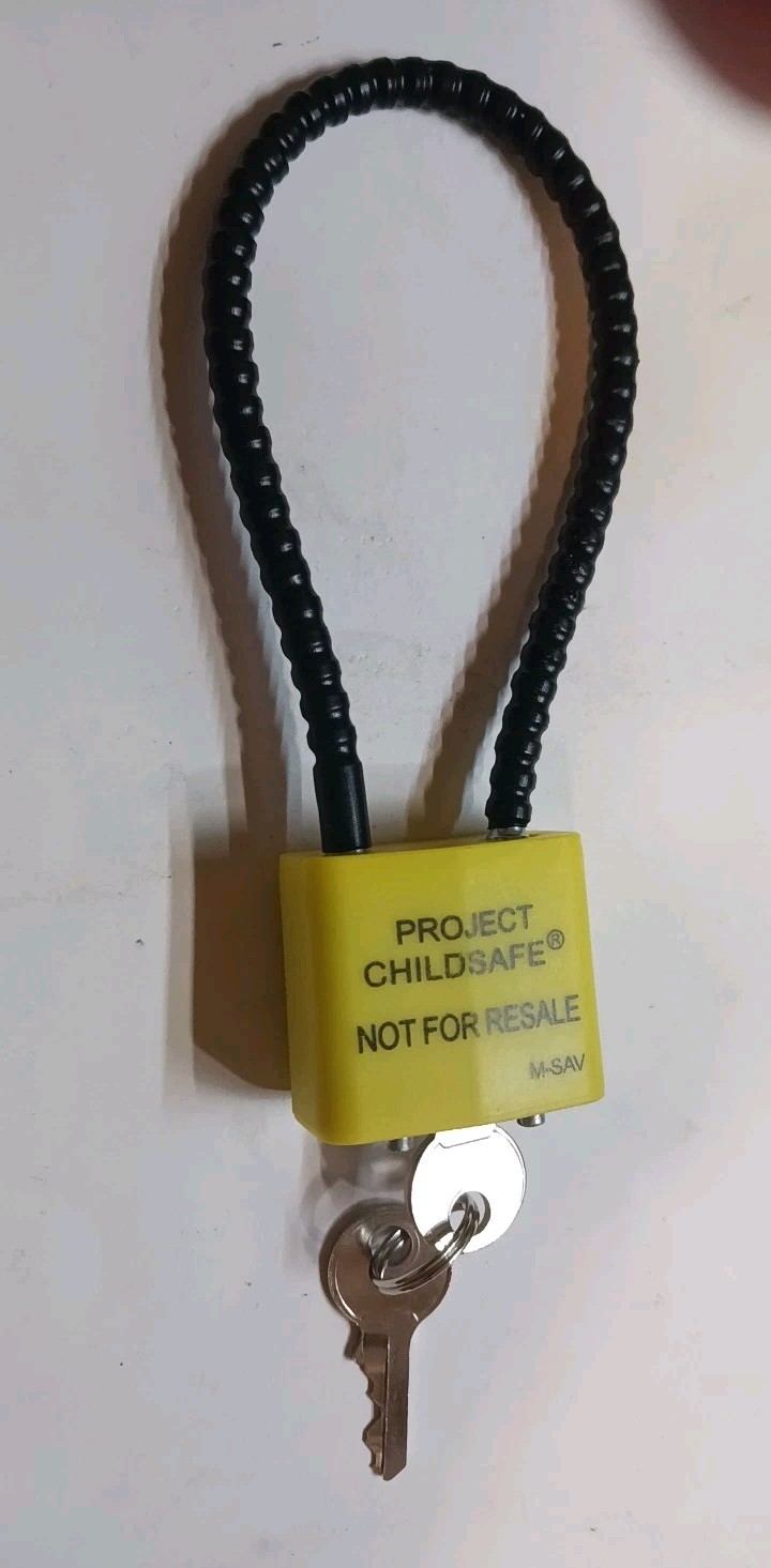 Project ChildSafe Cable Lock w Keys Safety Security Lock Black Yellow