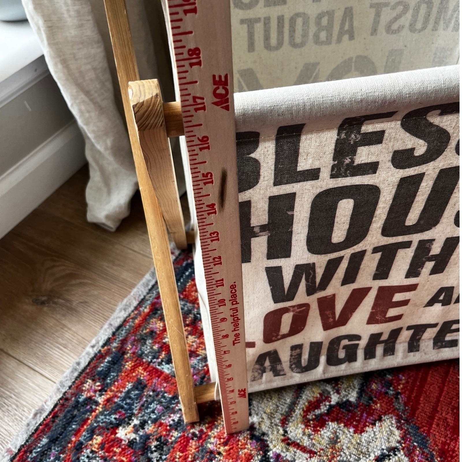 Foldable Wood & Canvas Bin/Hamper