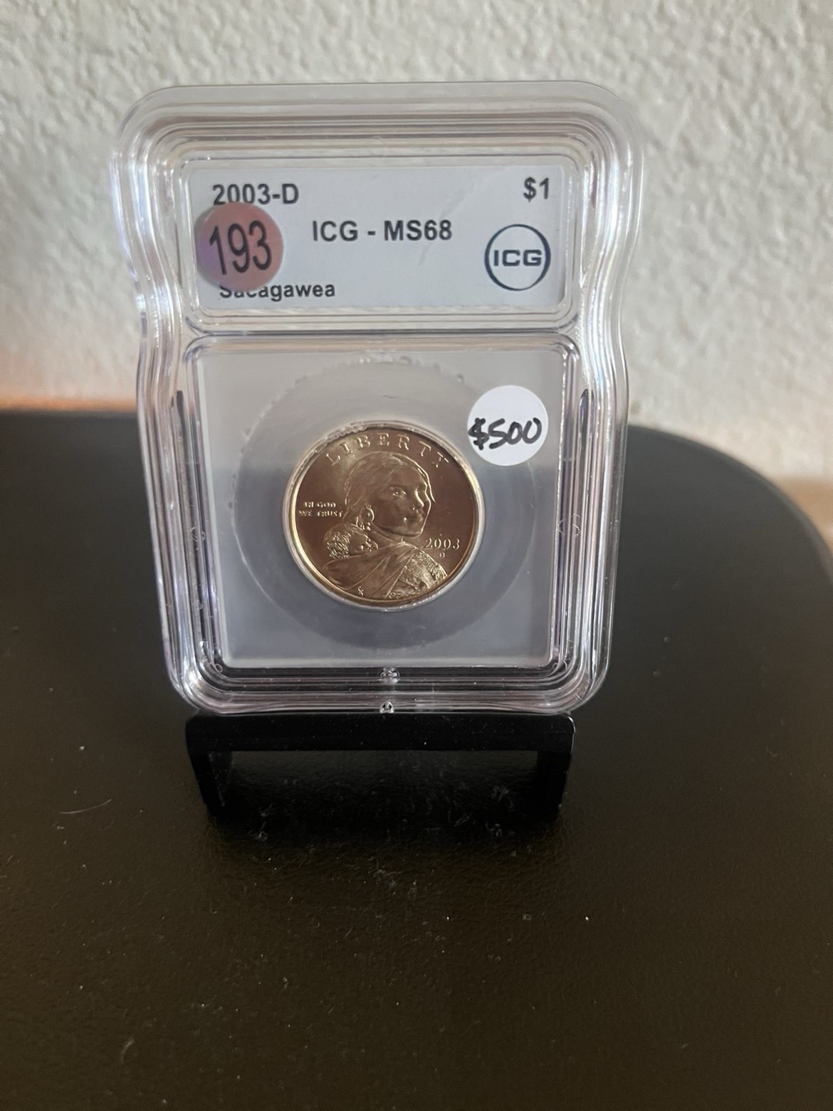 2003-D $1 Sacagawea Dollar Uncirculated Business Strike ICG MS68 Coin