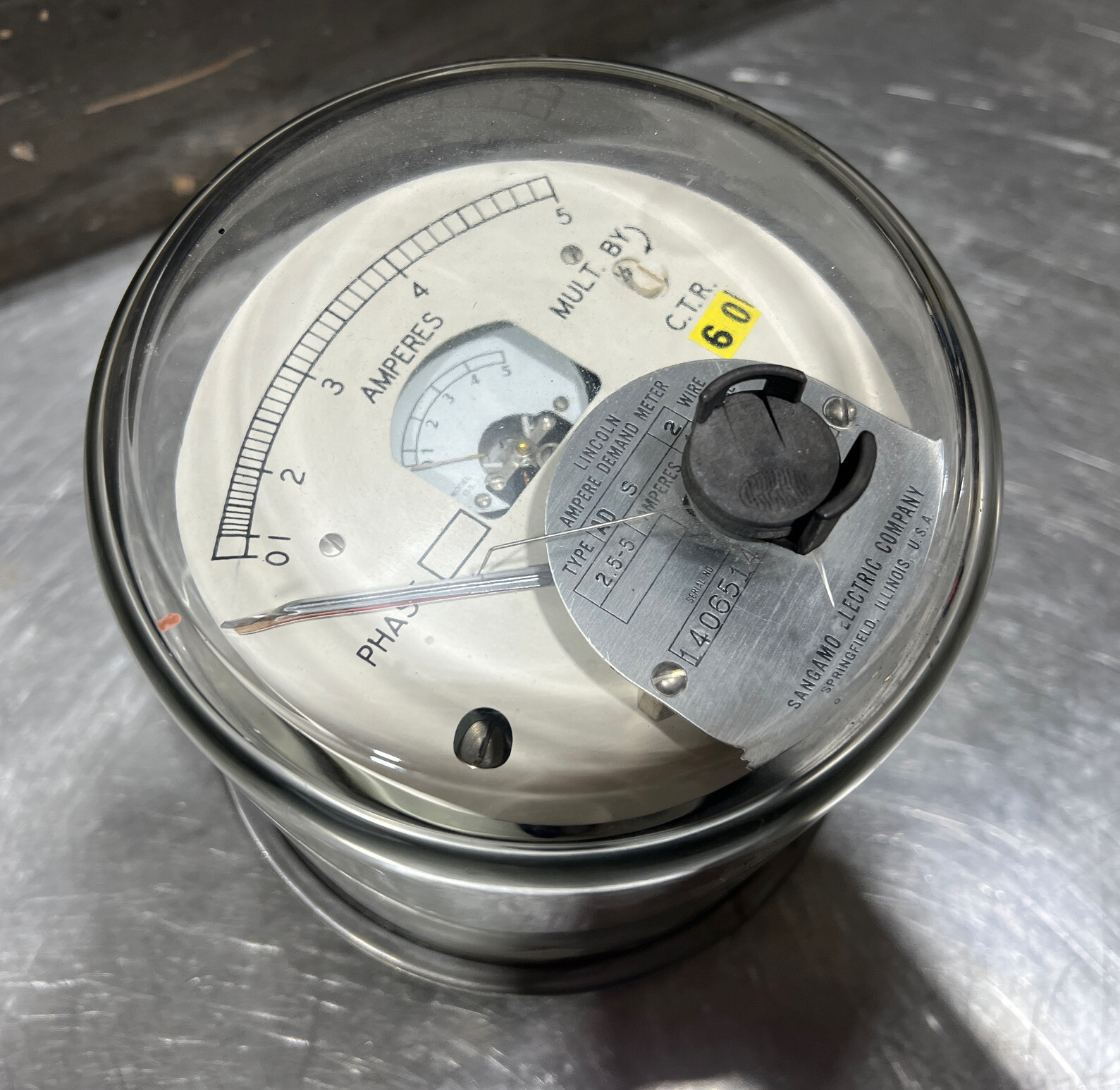 Sangamo Electric Co. Type AD S Meter. Lincoln Ampere Demand Meter. Used Surplus