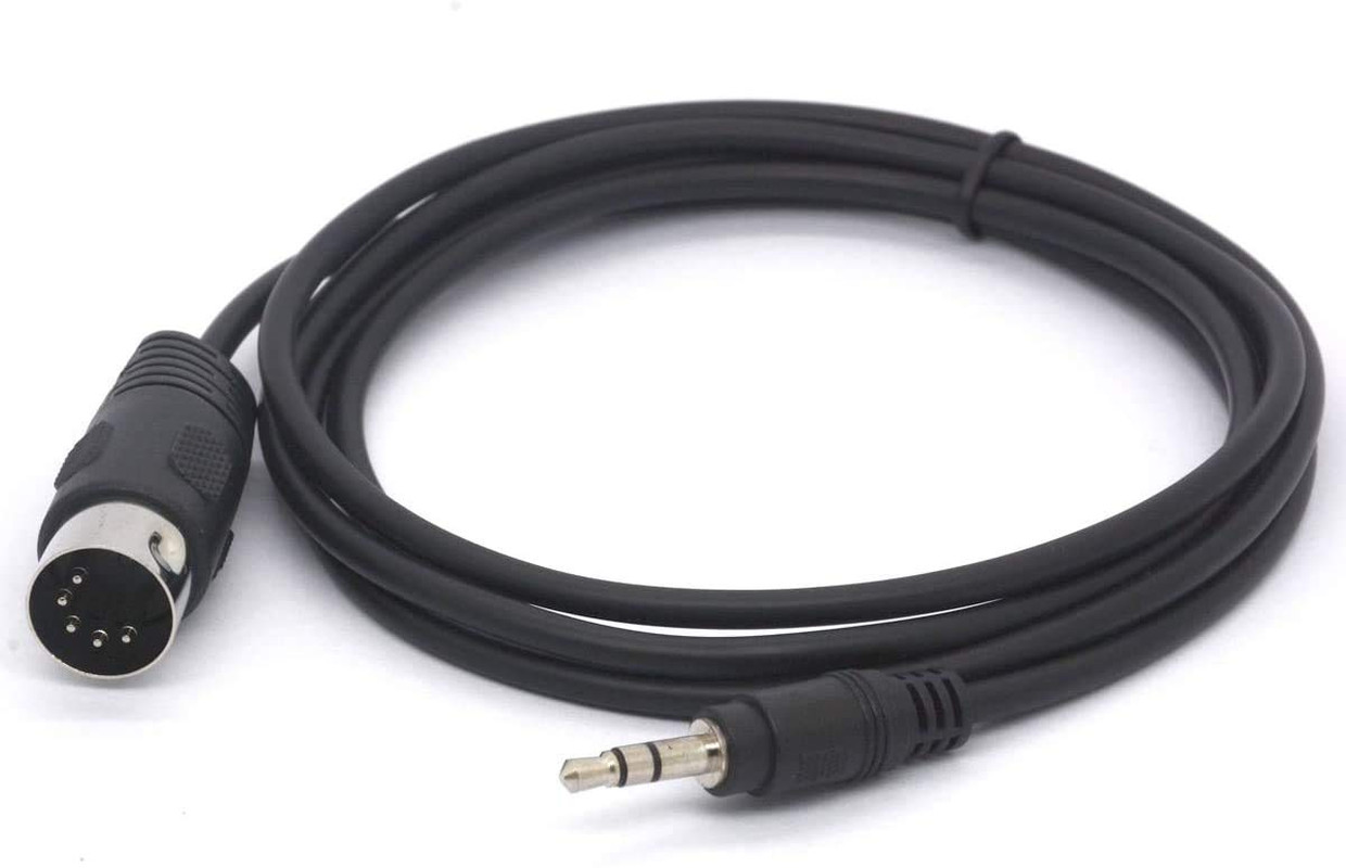 MIDI Cable, 3.5Mm 1/8 Inch TRS Stereo Male Jack to 5 Pin Din Plug Converter Cord
