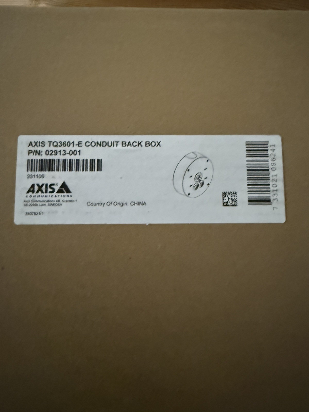 AXIS TQ3601-E Conduit Back Box 01818-001 New Sealed