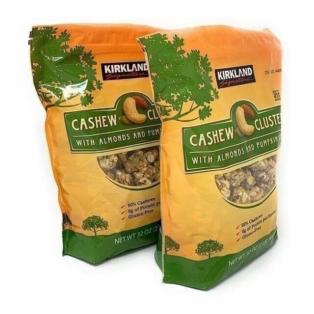 (2 Pack) Kirkland Signature Cashew Clusters 30oz each pack