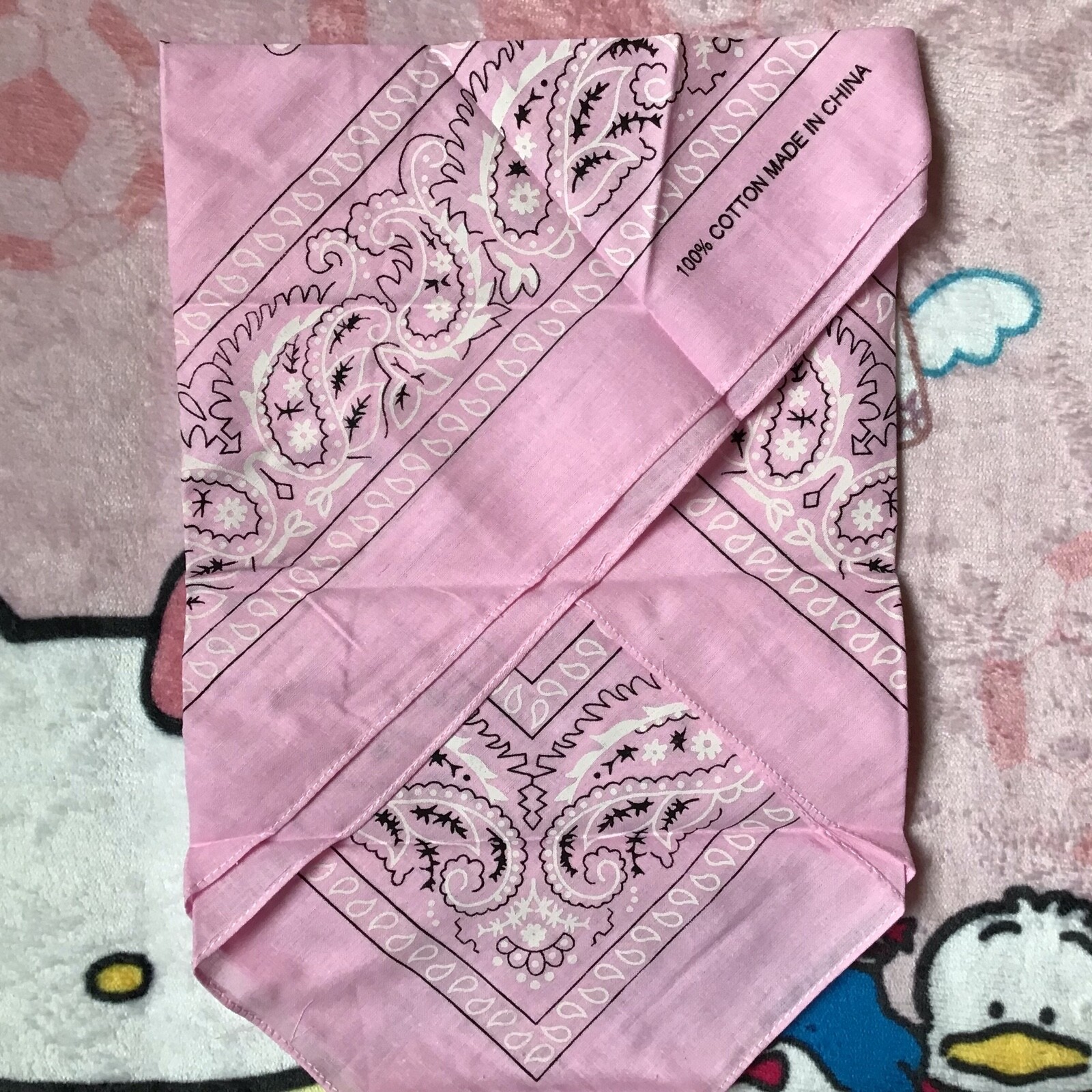 NEW 2 PCS Paisley Bandana Head Wrap Scarf 100 % Cotton Pink USA SALLER