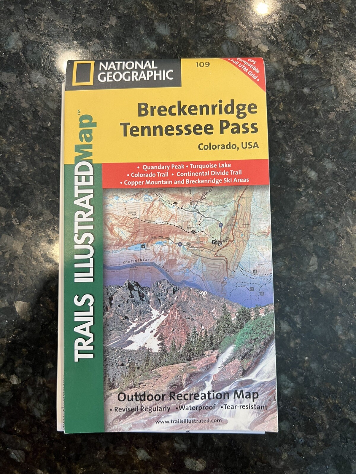 National Geographic - Breckenridge, Tennessee Pass trail map - Colorado