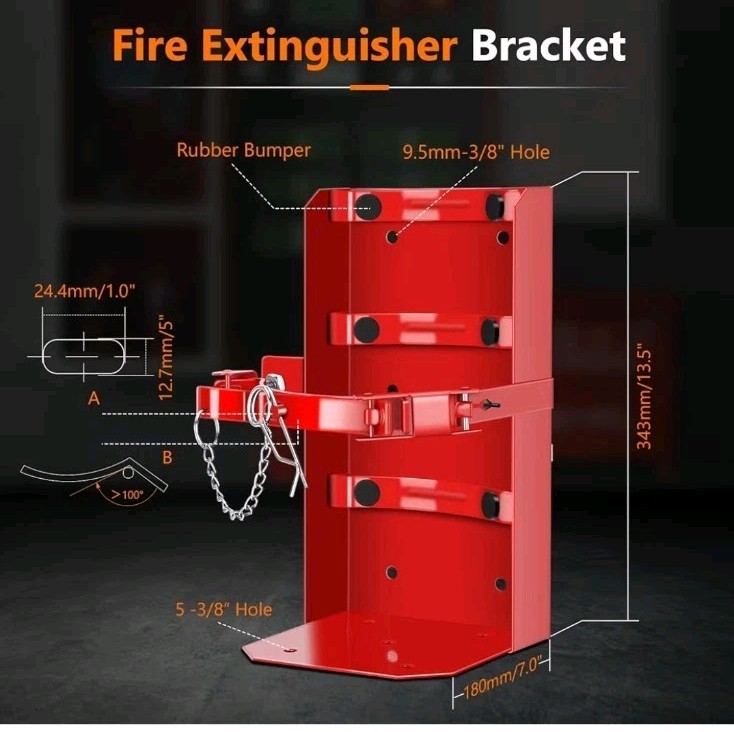 Heavy Duty Vehicle Bracket,Fire Extinguisher Brackets&Mounts-St12 Steel Red, Fit