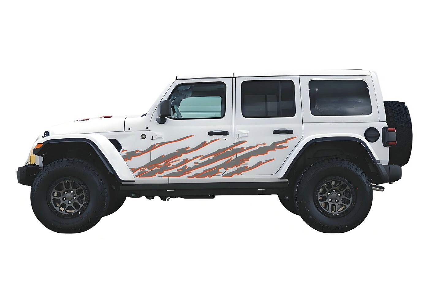 Distorted Stripe Graphics Flame Sticker For Jeep Wrangler Side Door Vinyl Decals