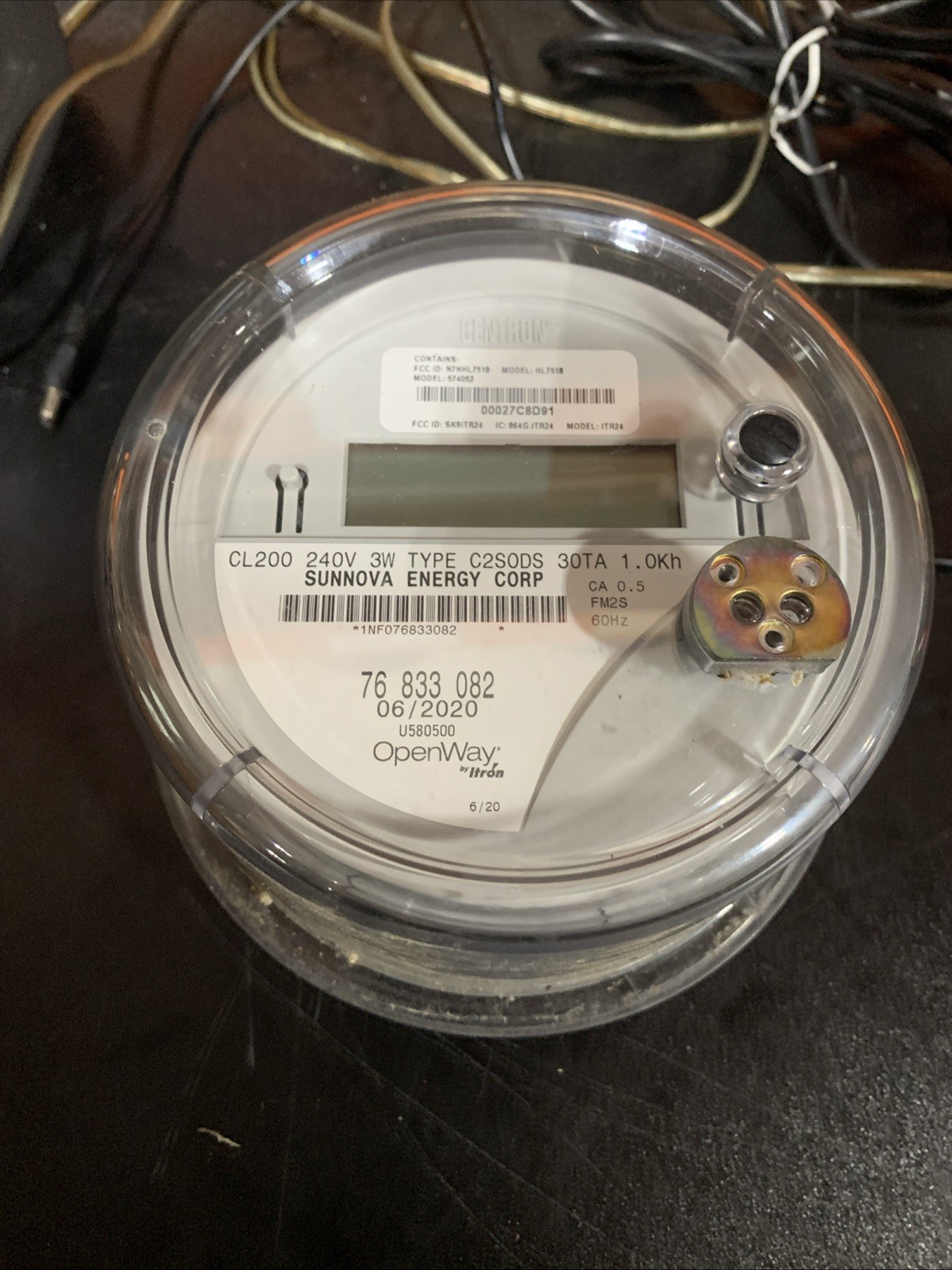 Centron Itron Sunrun OpenWay Smart Meter CL200 240V 3W C2SODS (2020/2021) UNTEST