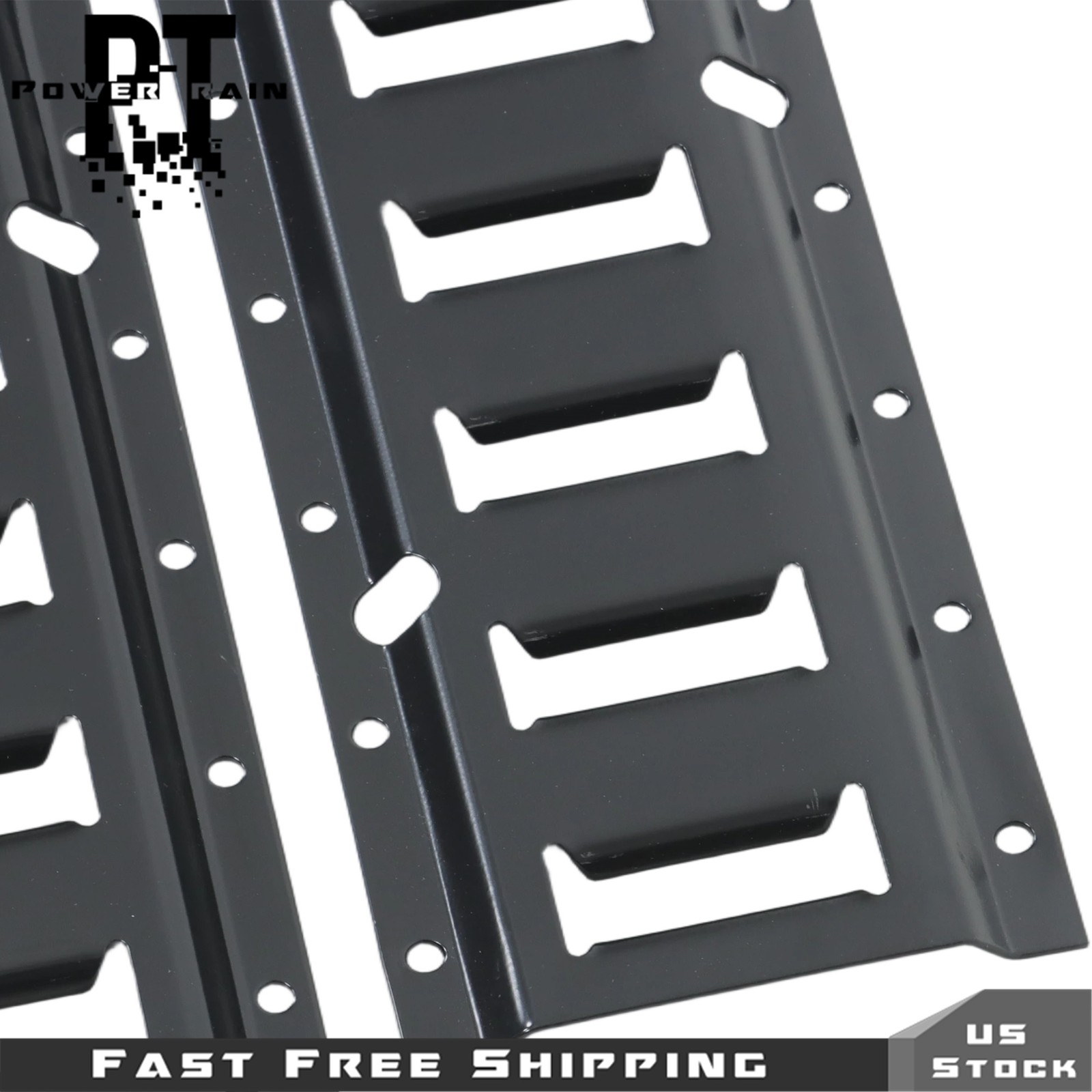 8 Pack 4' E Track Tie Down Rail Black For Garages Vans Powder-Coat