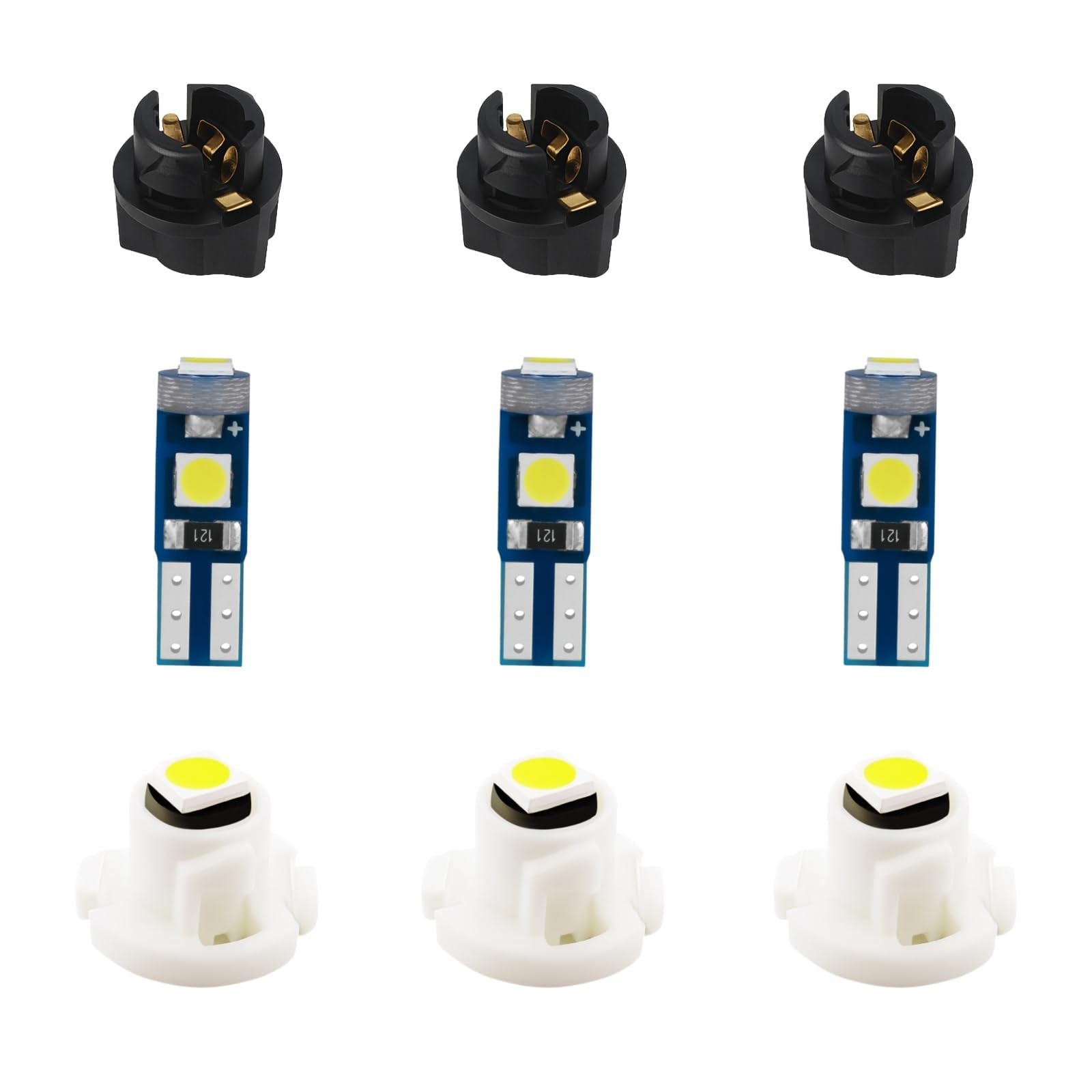 ASACEXU 16 Pieces Interior Dash Instrument Gauge Lights with Sockets + HVAC C...