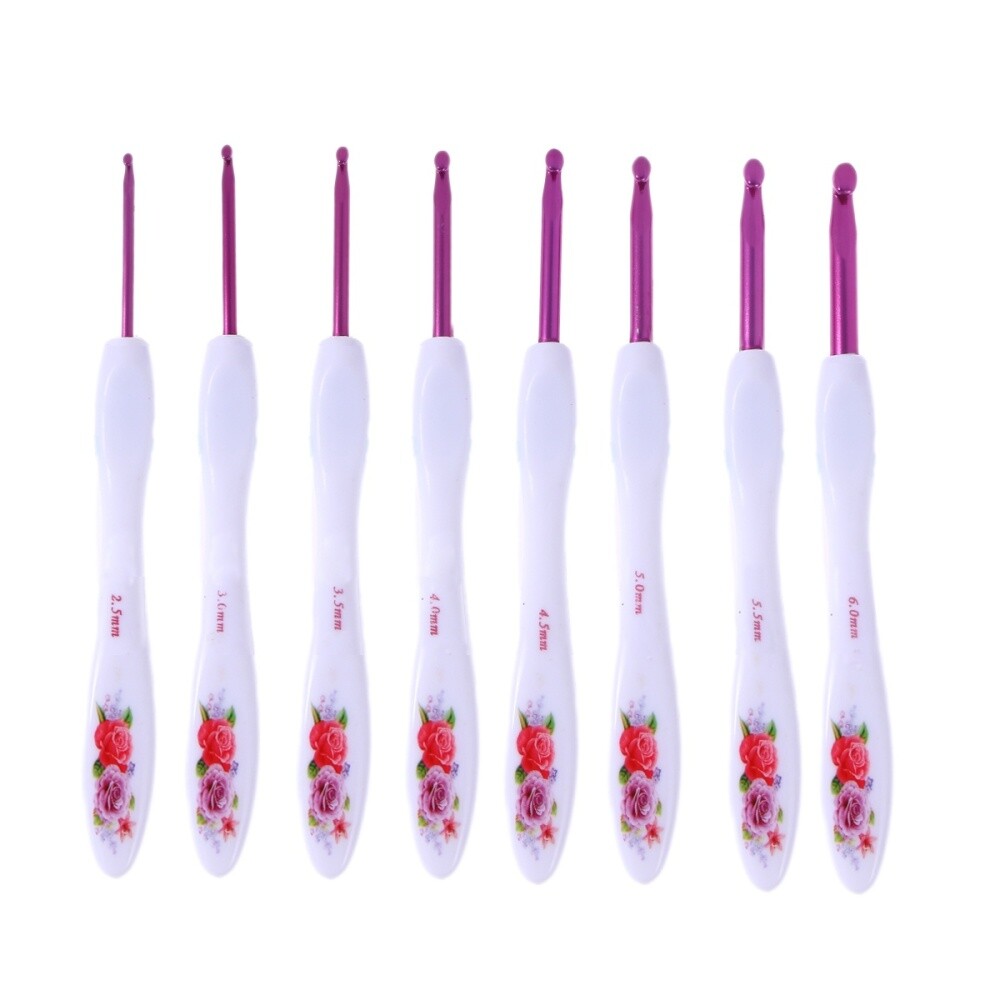 8pcs Crochet Hooks Needles DIY Knitting Tools Crafting Weaving Accessories