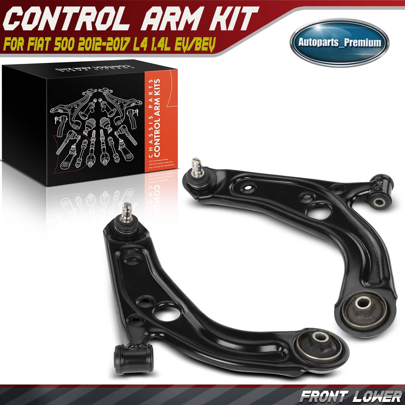 2Pcs Front Driver & Passenger Lower Control Arm w/ Ball Joint for Fiat 500 12-17