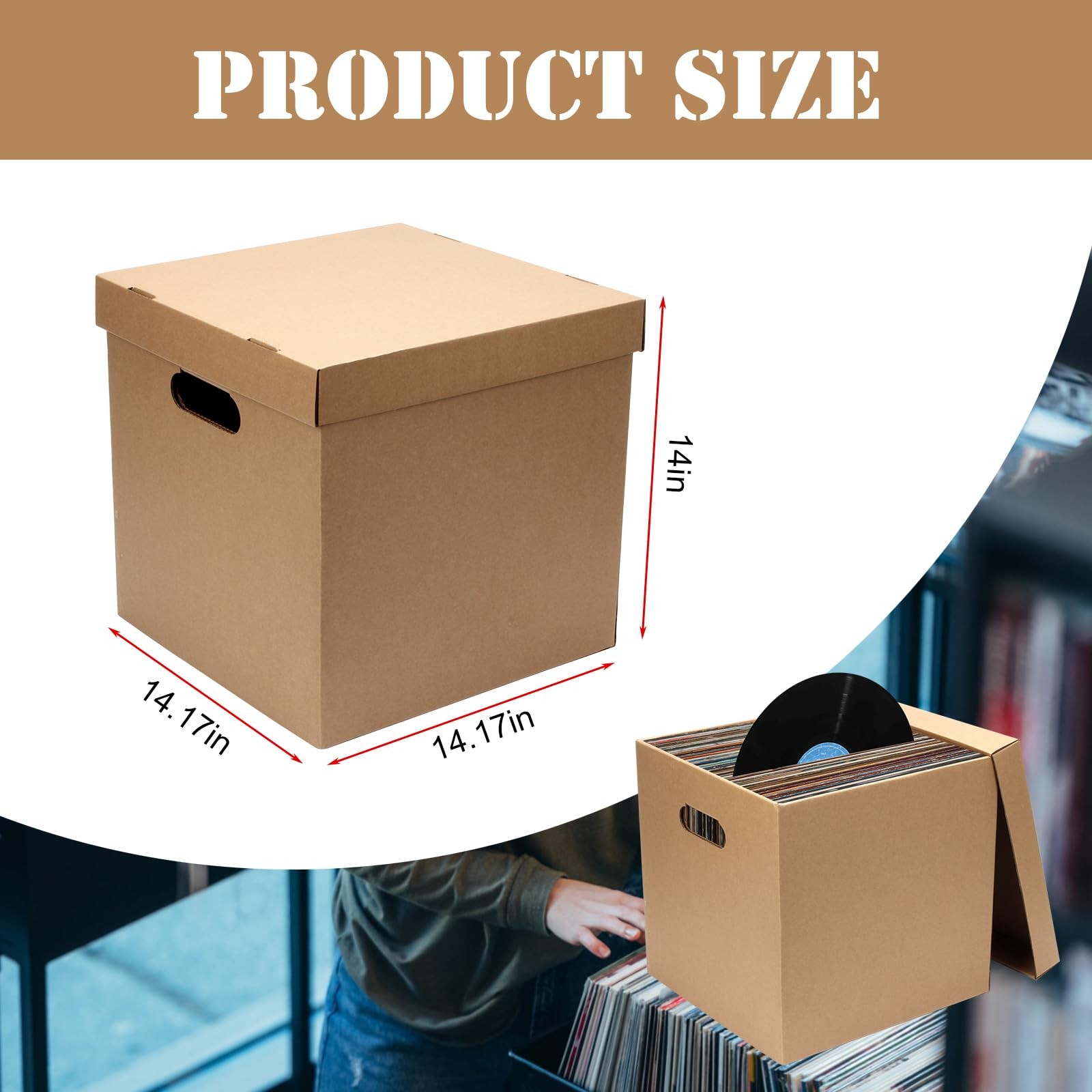 10 Pcs Cardboard Vinyl Record Storage Vinyl ​Record Crate