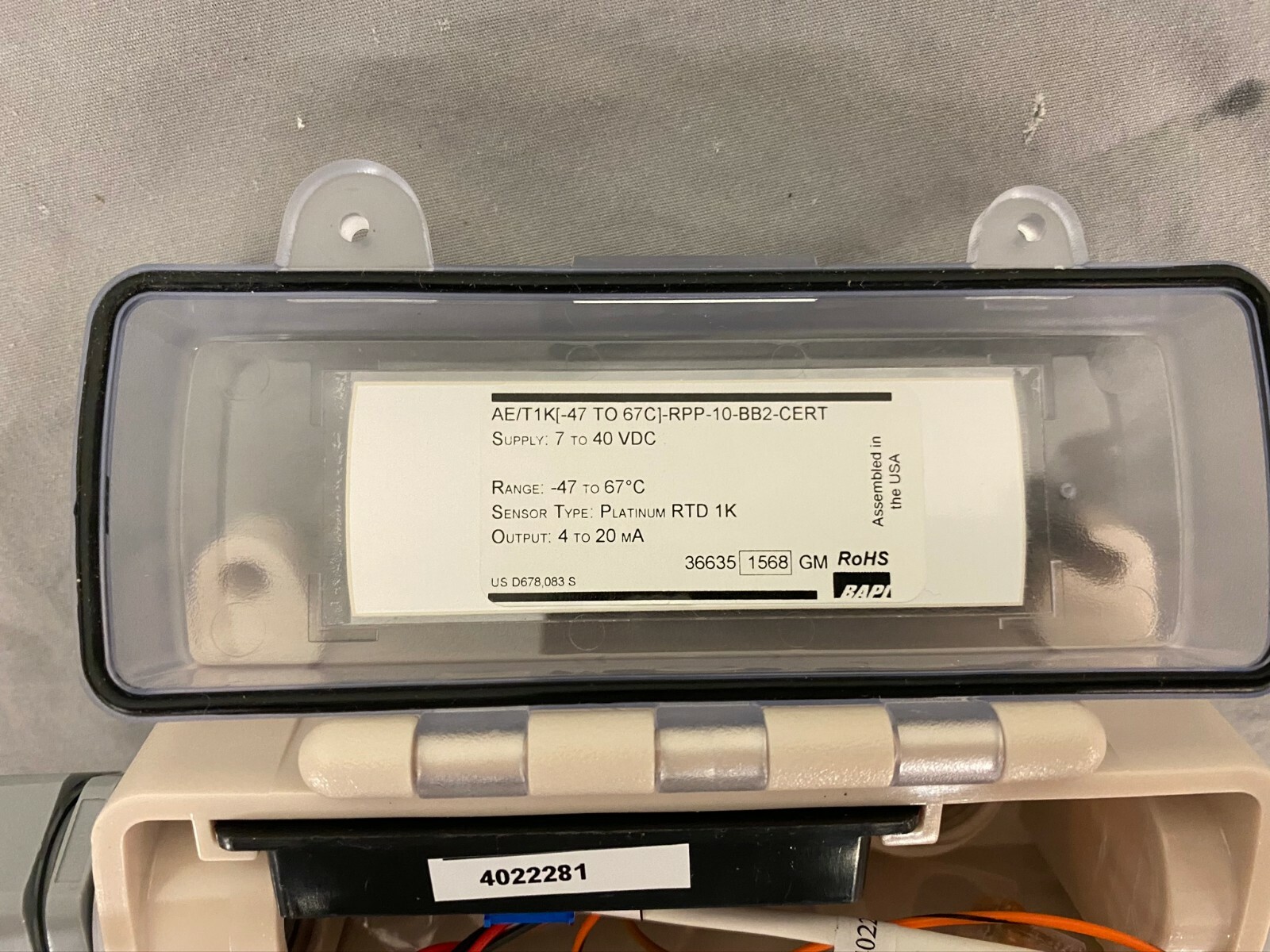BAPI AE/T1K[-47 to 67C]-RPP-10-BB2-CERT Temperature Sensor Module NEW