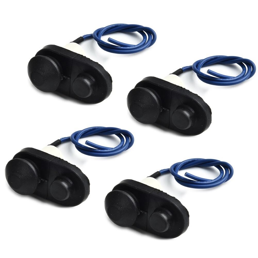 4 Pcs Set Black Car Interior Door Courtesy Light Lamp Switch Button
