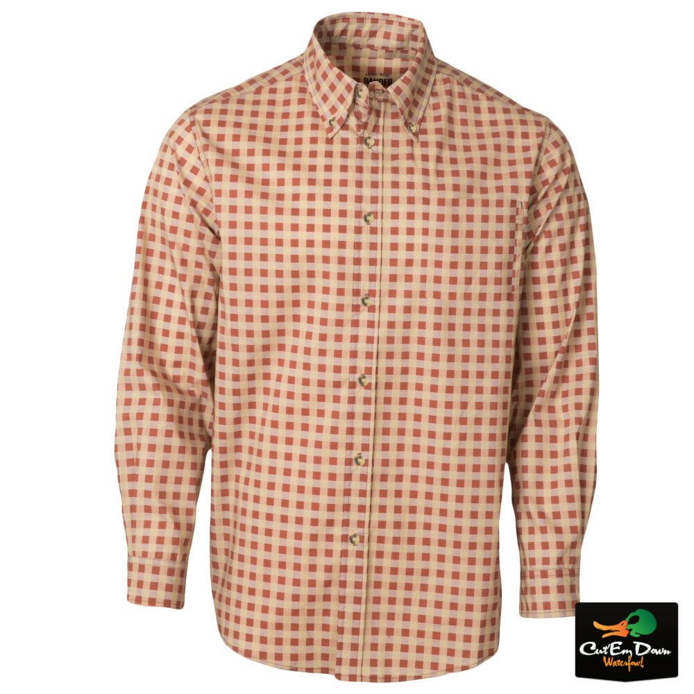 NEW BANDED GEAR CASUAL THE HUSTLE PERFORMANCE DRESS SHIRT - BURNT RED PLAID