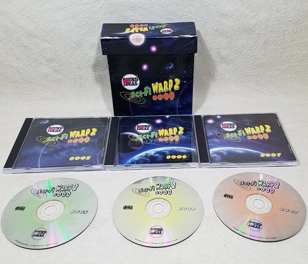 SOUND IDEAS SCI-FI WARP 2 8000 SFX SOUND EFFECTS SAMPLES 3 CD'S BOXED SET
