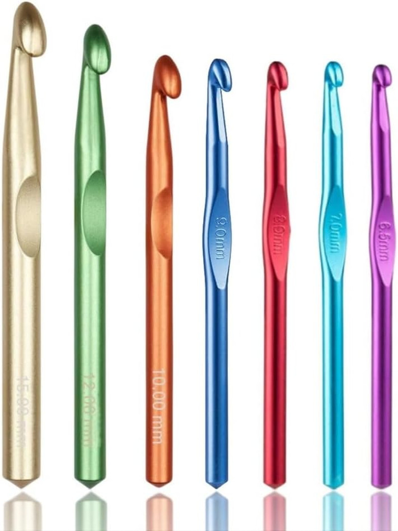 Large Crochet Hooks,15Mm 12Mm 10Mm 9Mm 8Mm 7Mm 6.5Mm Crochet Hook,Large Crochet