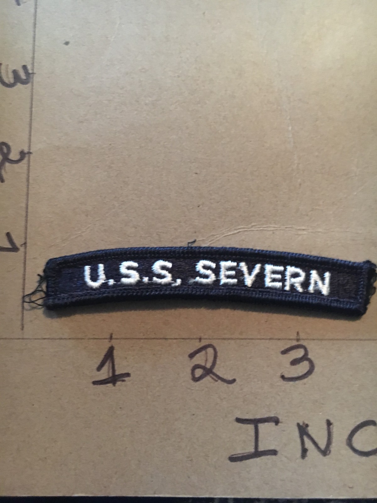 US NAVY SHOULDER STRIP TAB *** rocker *** Patch USS Severn