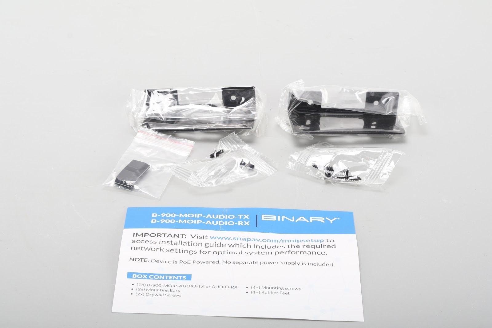 Binary B-900-MOIP-AUDIO-RX Media Over IP Audio Receiver With Accessories
