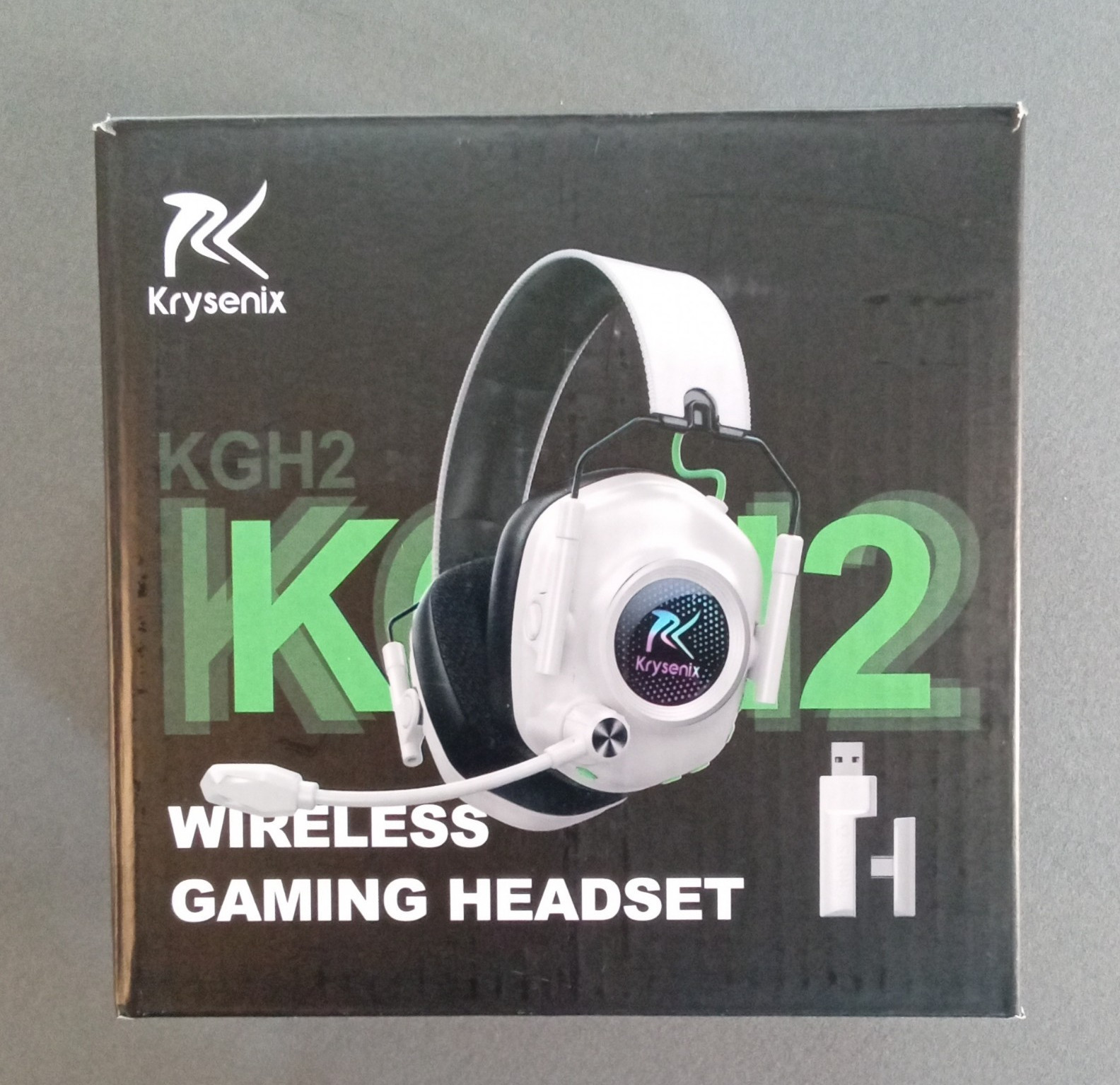 Krysenix KGH2 Bluetooth Wireless Over-Ear Gaming Headset Boom Mic White/Black