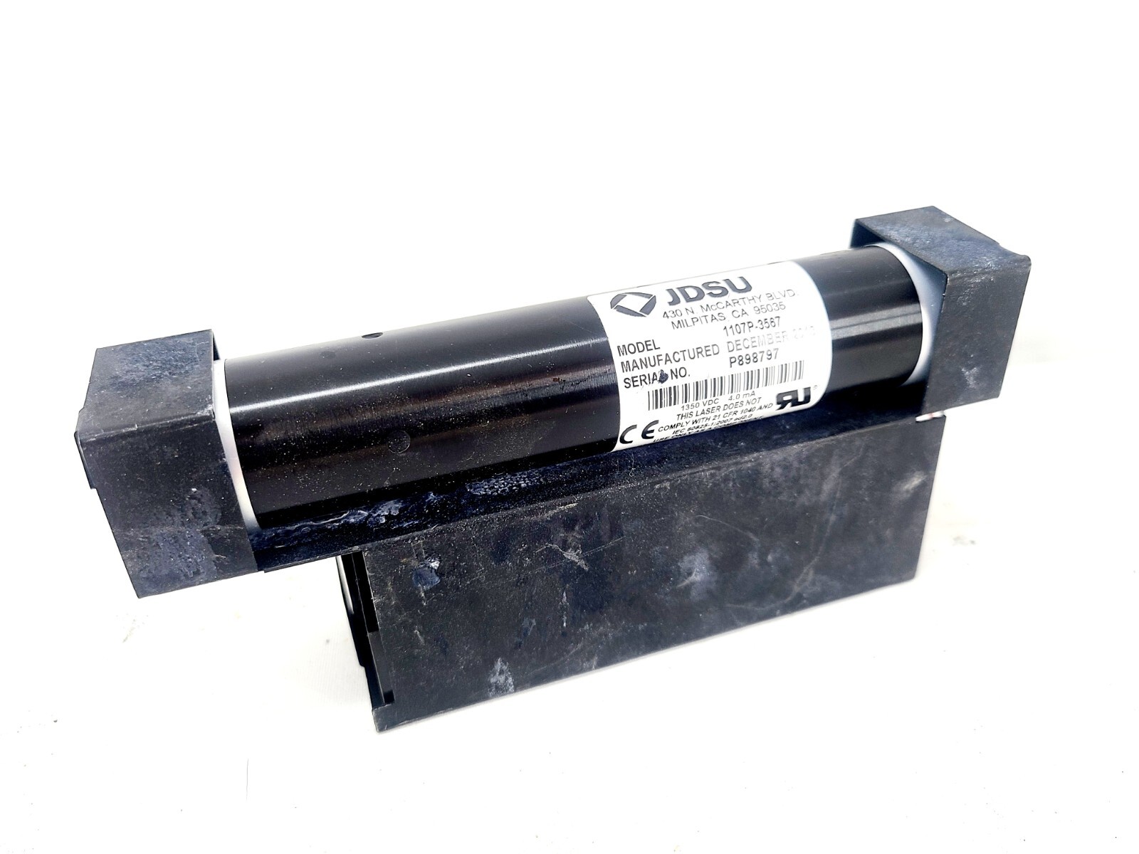 JDSU 1108P 3577 Helium-Neon Gas Laser Assy 633NM .5mW Linear Polarization