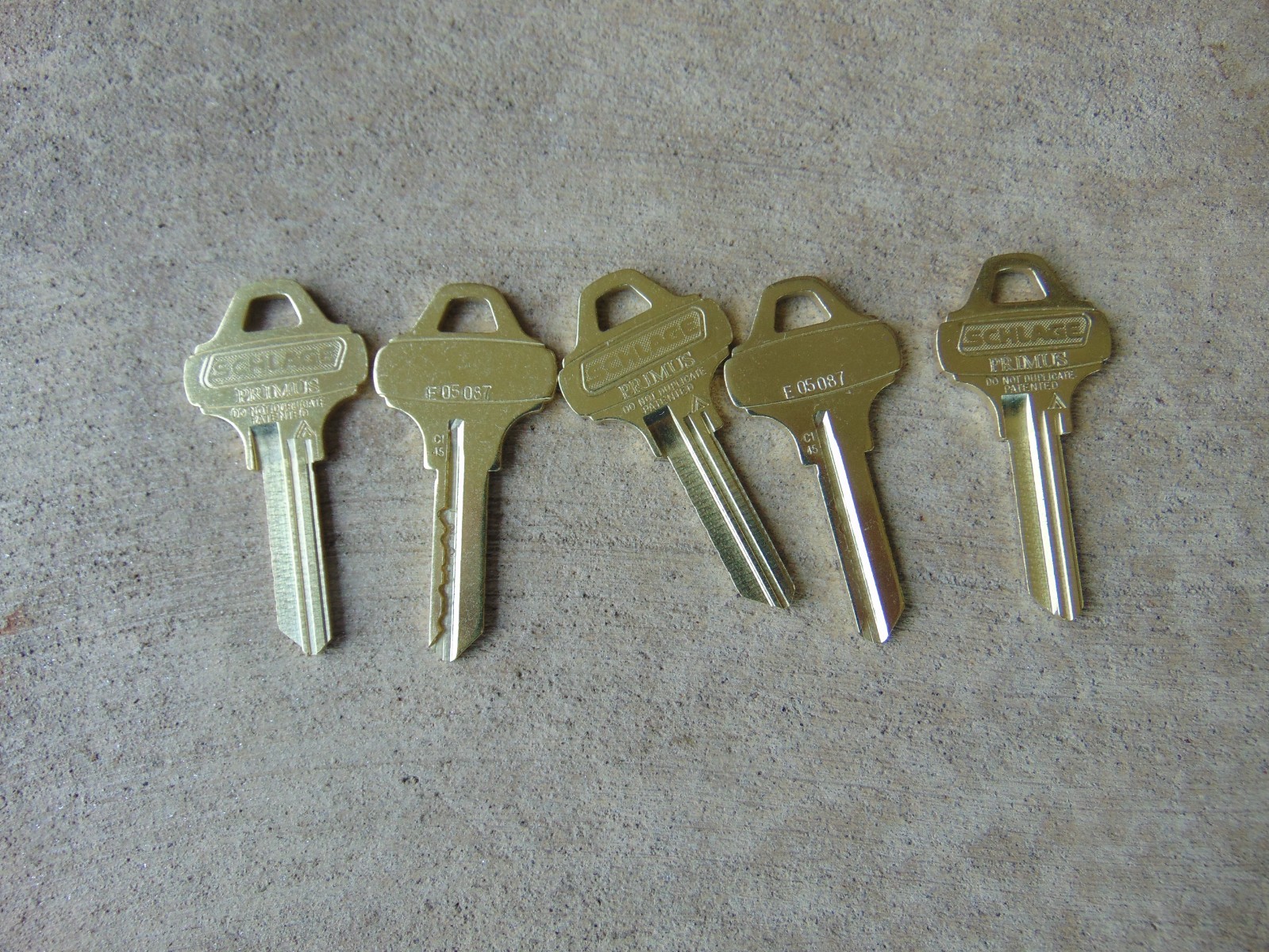 5  KEYS   EVEREST PRIMUS SCHLAGE C145  KEYS UNCUT    LOCKSMITH