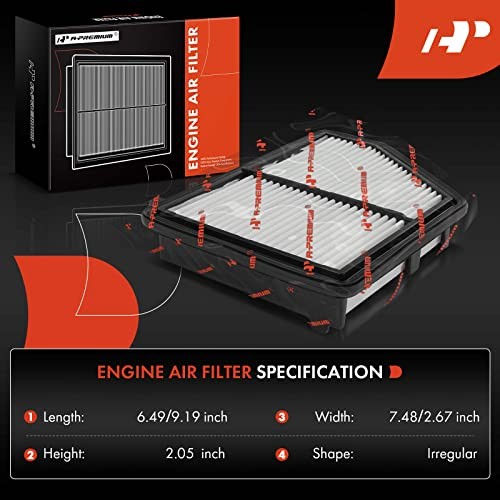 2-PC Engine & Cabin Air Filter with Activated Carbon Compatible with Honda