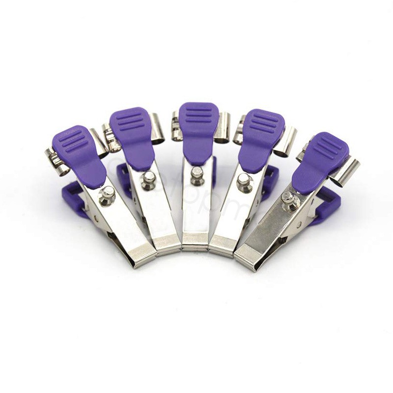 5 Pack Veterinary EKG ECG Alligator Electrode Clip Universal Snap Connection