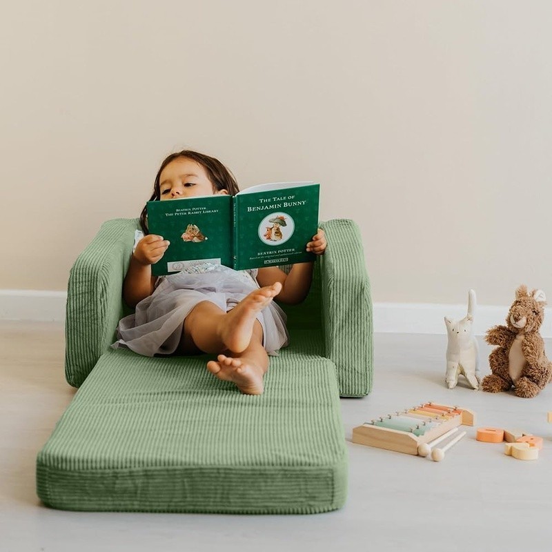 Cozy Kids Sofa Chair 2-in-1 Convertible Foam Lounge Portable Toddler Armchair US