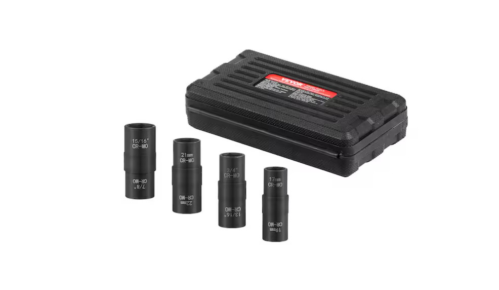 Lug Nut Impact Socket Set, 1/2 In. Drive Metric and SAE 6-Point Flip Socket Set,