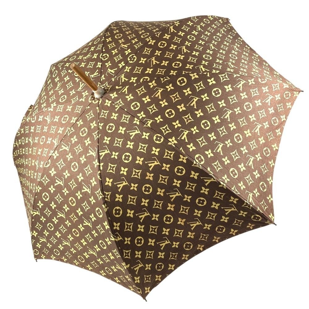 Louis Vuitton Monogram Umbrella Brown Long Umbrella  Cotton