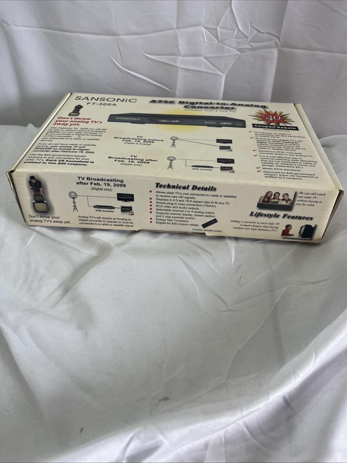 NEW Sansonic: Model FT-300A Digital to Analog Converter ATSC Box w/Remote