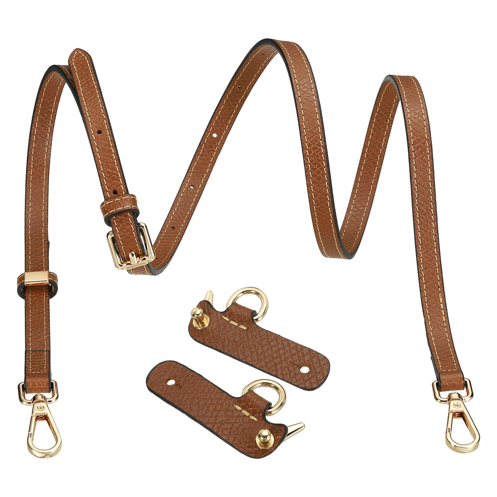 Leather Purse Strap Kit, Adjustable Strap Replacement for Women, Brown